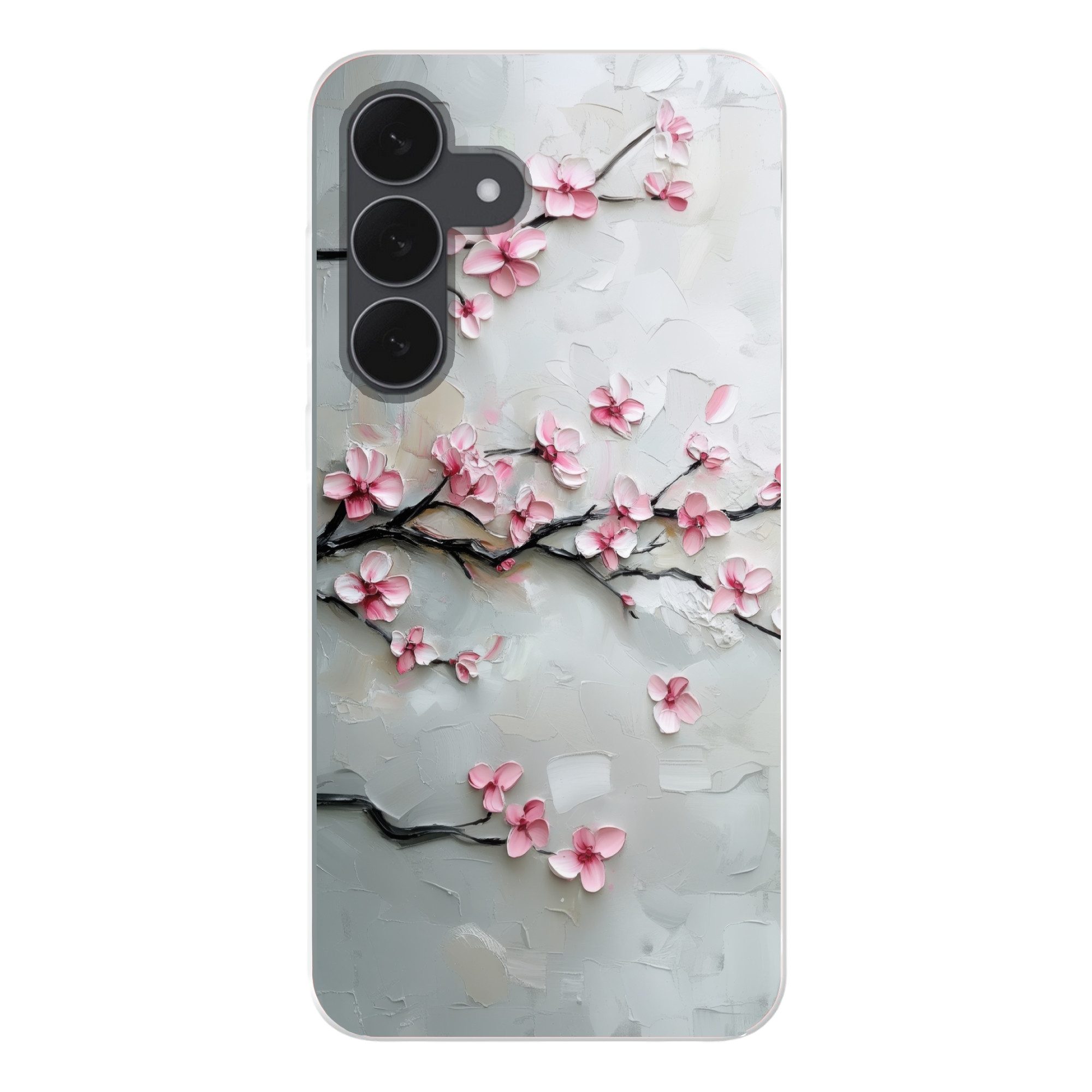 MuchoWow Handyhülle für Samsung Galaxy S25 FE Blüte - Künstlerisch - Rosa - Sakura, Smartphone-Bumper, Print, Handy Schutzhülle Dünn