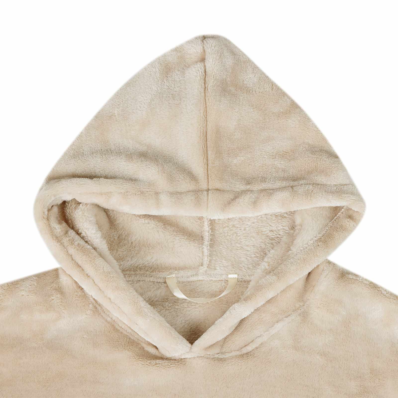 vidaXL Damenbademantel S Decken-Hoodie Beige S Flanell, 100% Baumwolle