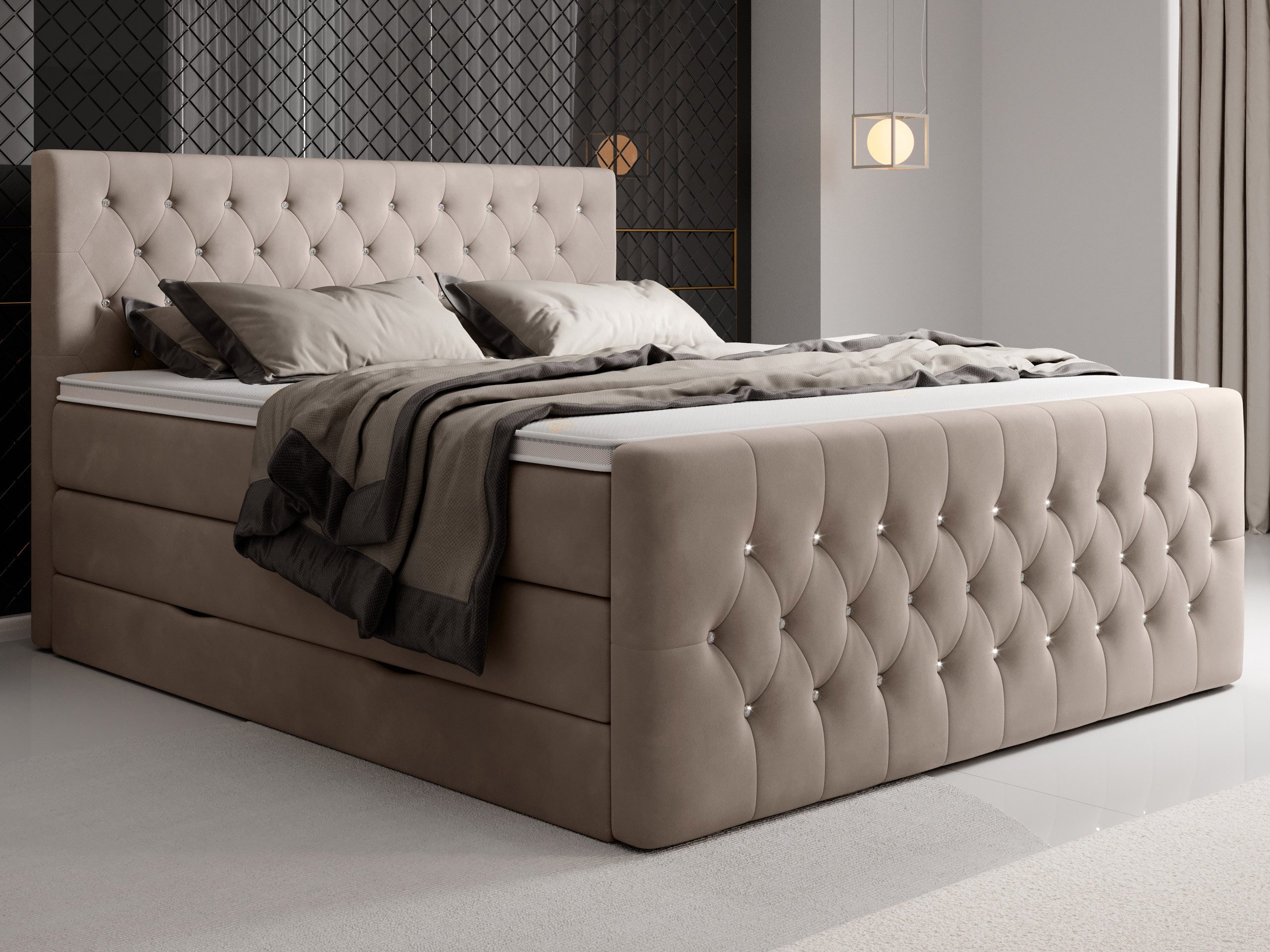 wonello Boxspringbett Sira, mit Bettkasten, Matratzen günstig online kaufen