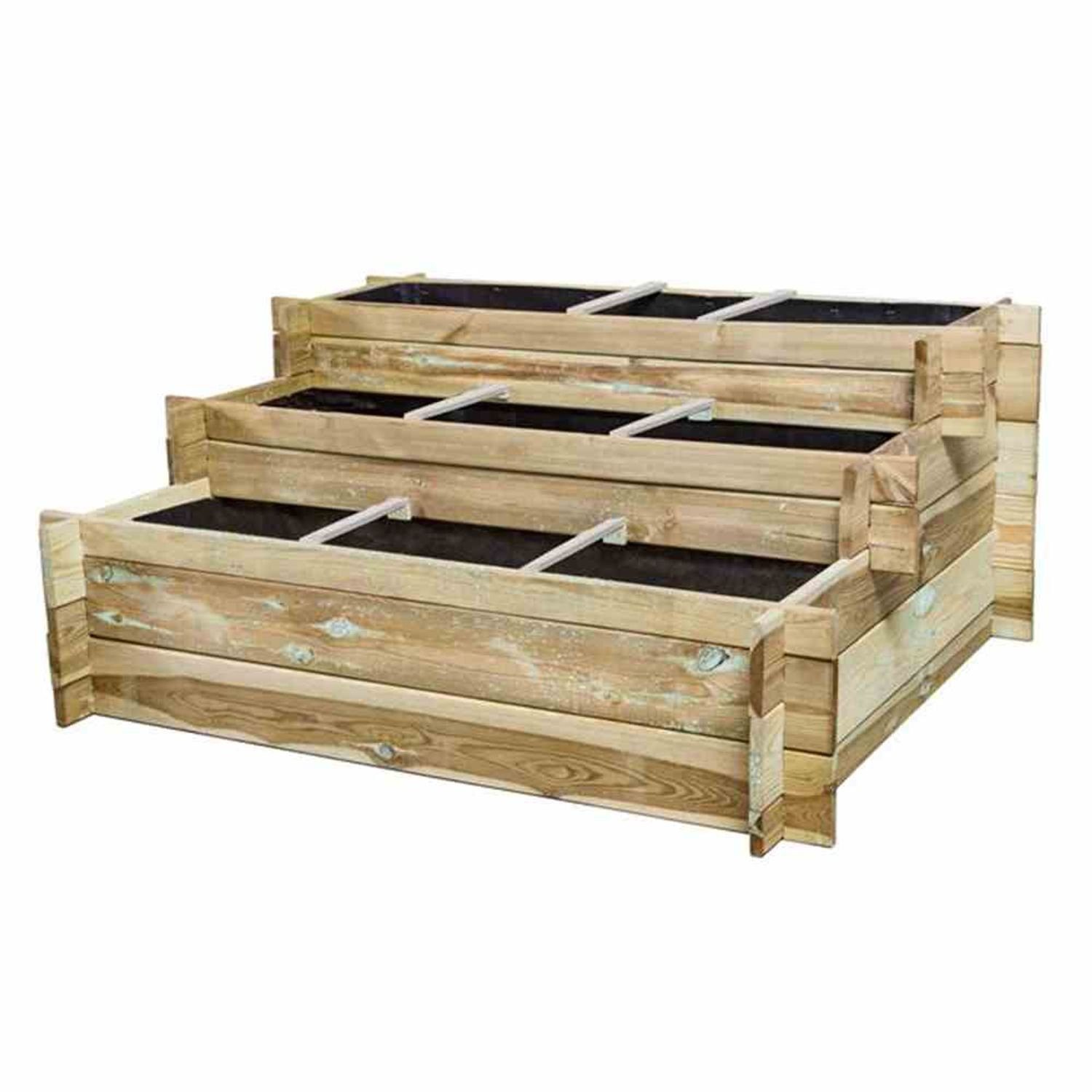 Siena Garden Hochbeet Hochbeet-Treppe Hugo, 120 x 100 x 54 cm kesseldruckimprägniert, inkl.