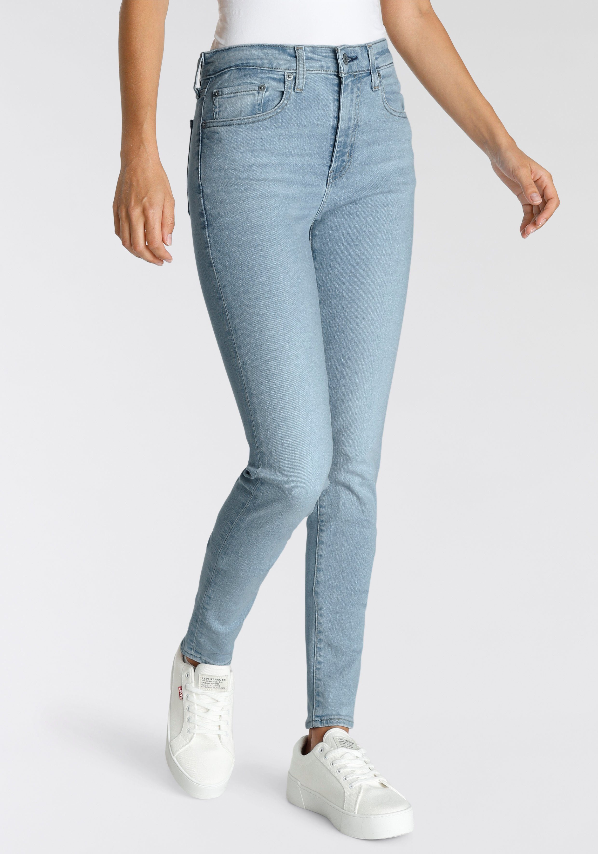 bleached Levi's® rise Skinny-fit-Jeans High 721 skinny dneim hohem Bund indigo mit
