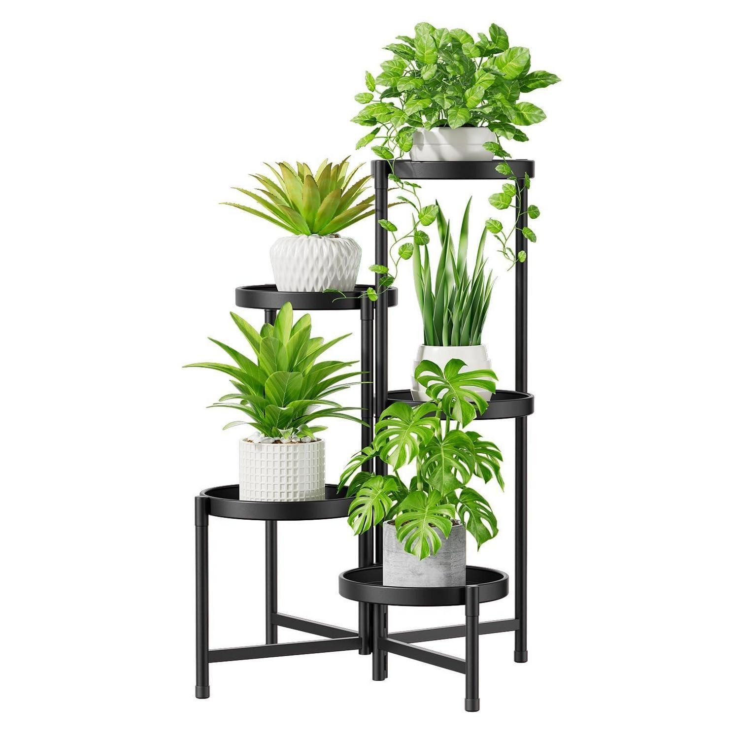 LuxusKollektion Blumenständer Pflanzenständer Metall 5 Etagen Schwarz (1 St)