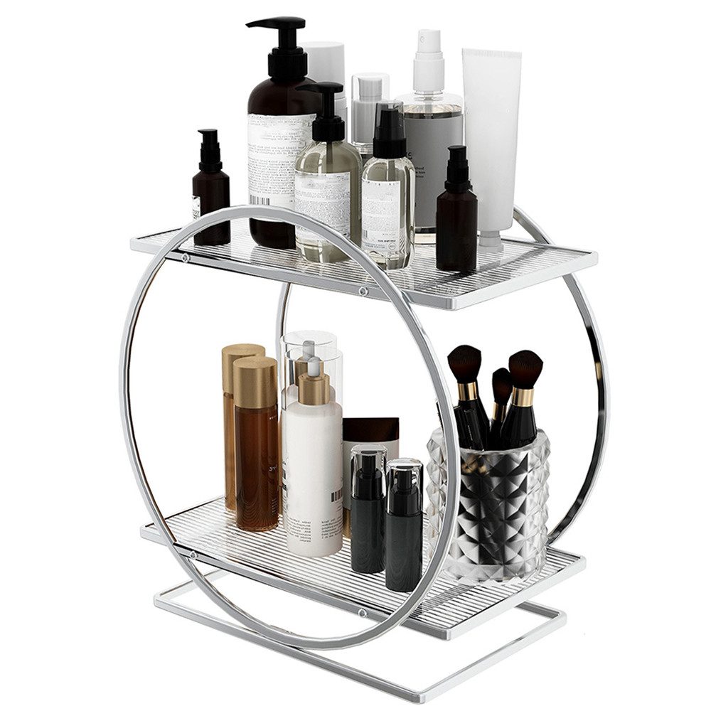 TUWENA Make-Up Organizer 2 Stöckiger Kosmetik Aufbewahrungskorb, Parfüm Organizer, Badezimmer Organizer für Kommode, Schlafzimmer, Wohnzimme