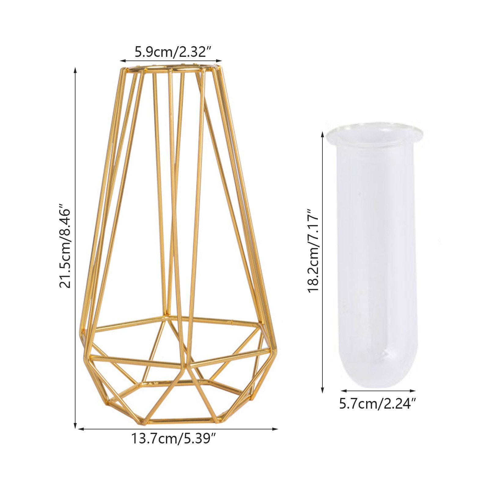TWSOUL Dekovase Glas Gold Vase Für günstig online kaufen