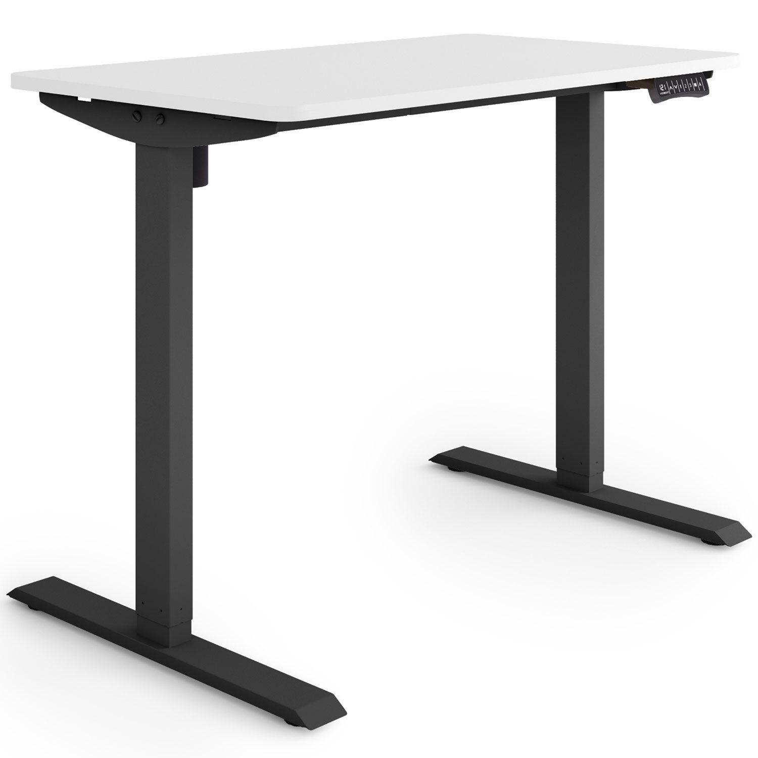 Schreibtisch TOM1 höhenverstellbar elektrisch ergonomisch lichtgrau schwarz  110cm