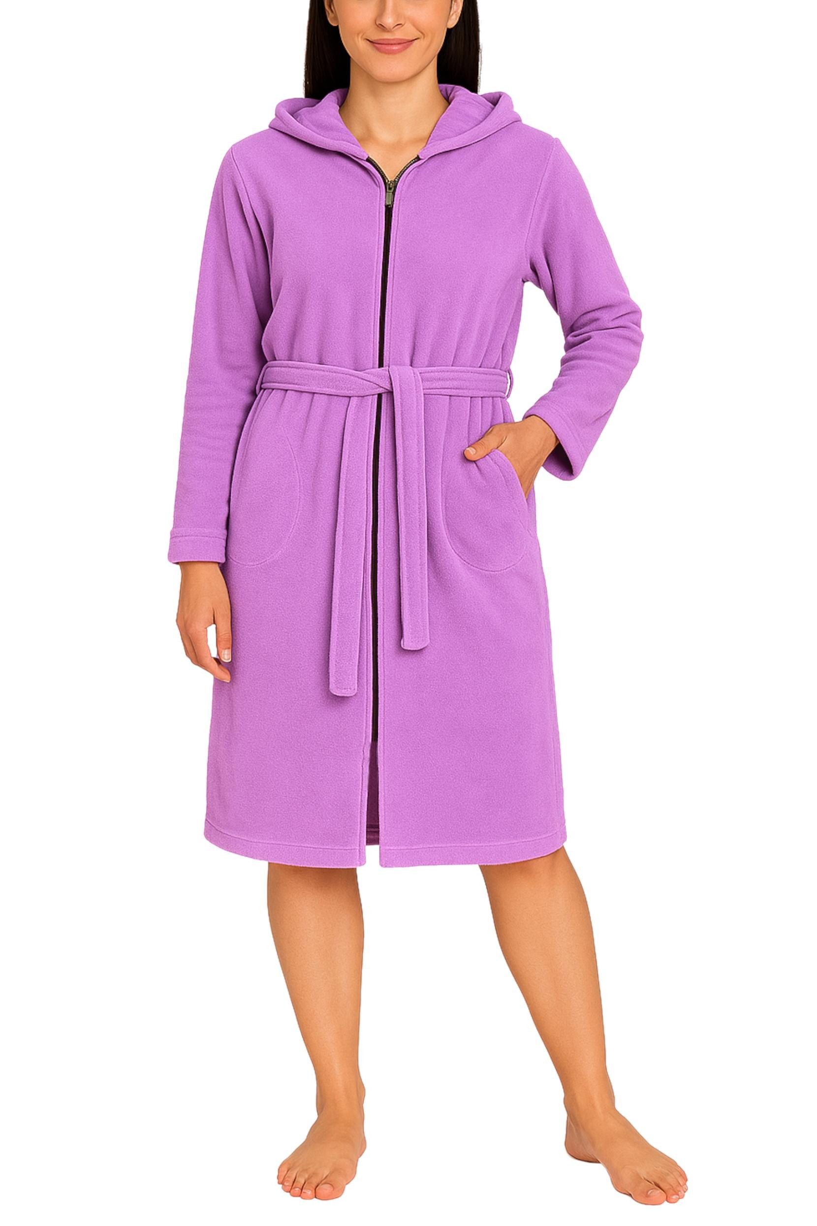 Aquarti Damenbademantel Aquarti Damen Bademantel Morgenmantel mit Reißversc günstig online kaufen