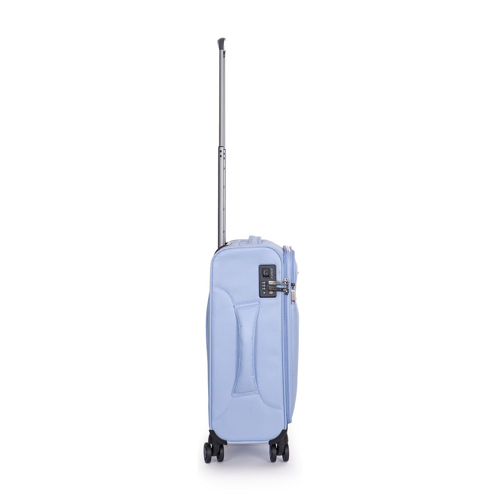 4 Stratic blue Kabinentrolley Handgepäck-Trolley Rollen + Light Stratic cm 55 30 Light