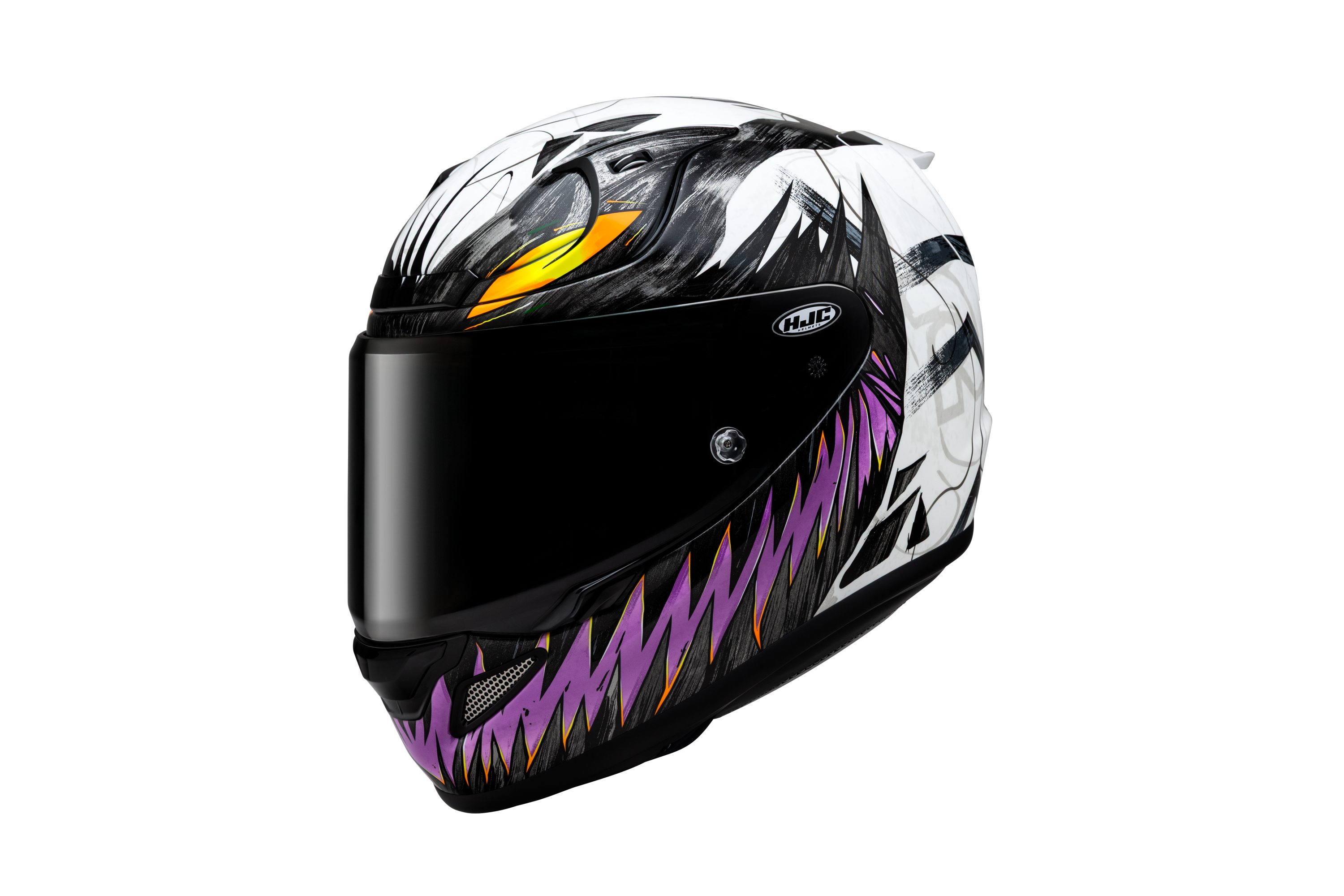 HJC Motorradhelm, RPHA 12 Anti-Venom II Marvel Motorradhelm Schwarz Weiß Lila