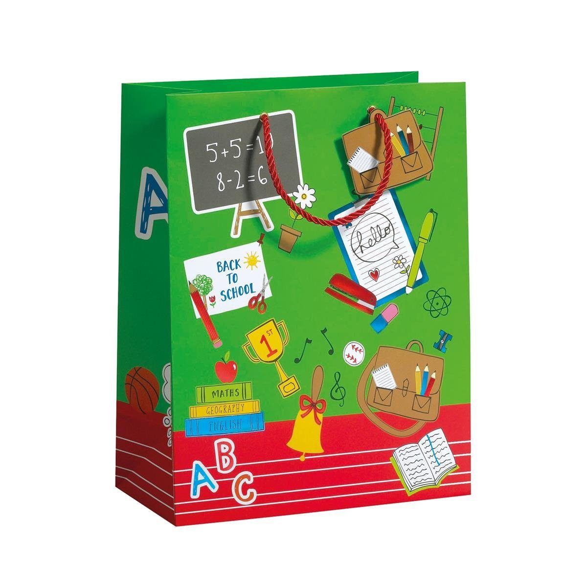 Roth Schultüte Roth Geschenktaschen Hello School groß 33,5x26x13,5cm, Verschluss