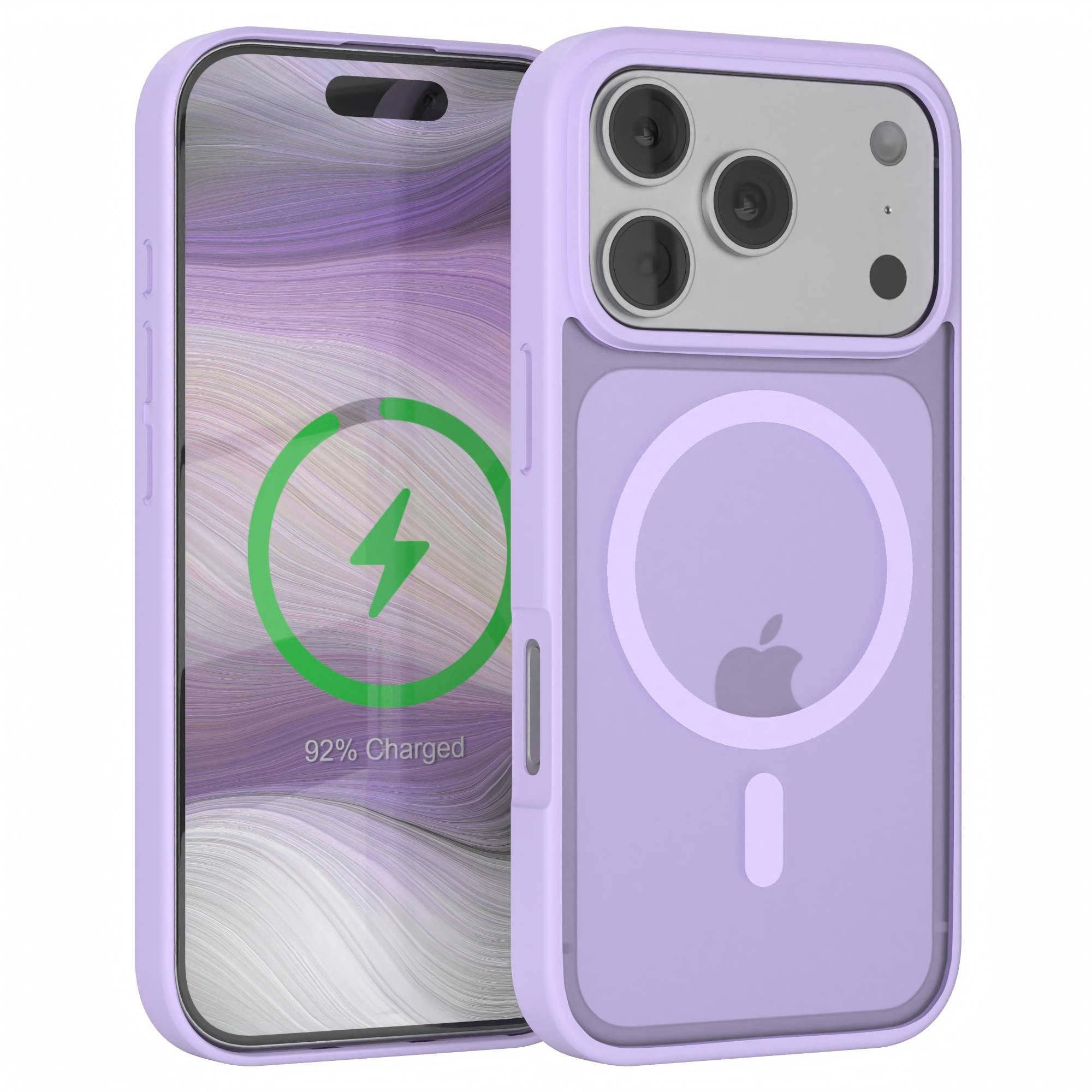 EAZY CASE Handyhülle Outdoor Case MagSafe für Apple iPhone 17 Pro 6,3 Zoll, Outdoor Handyhülle MagSafe Bumper mit Kameraschutz stoßfest Hell Lila