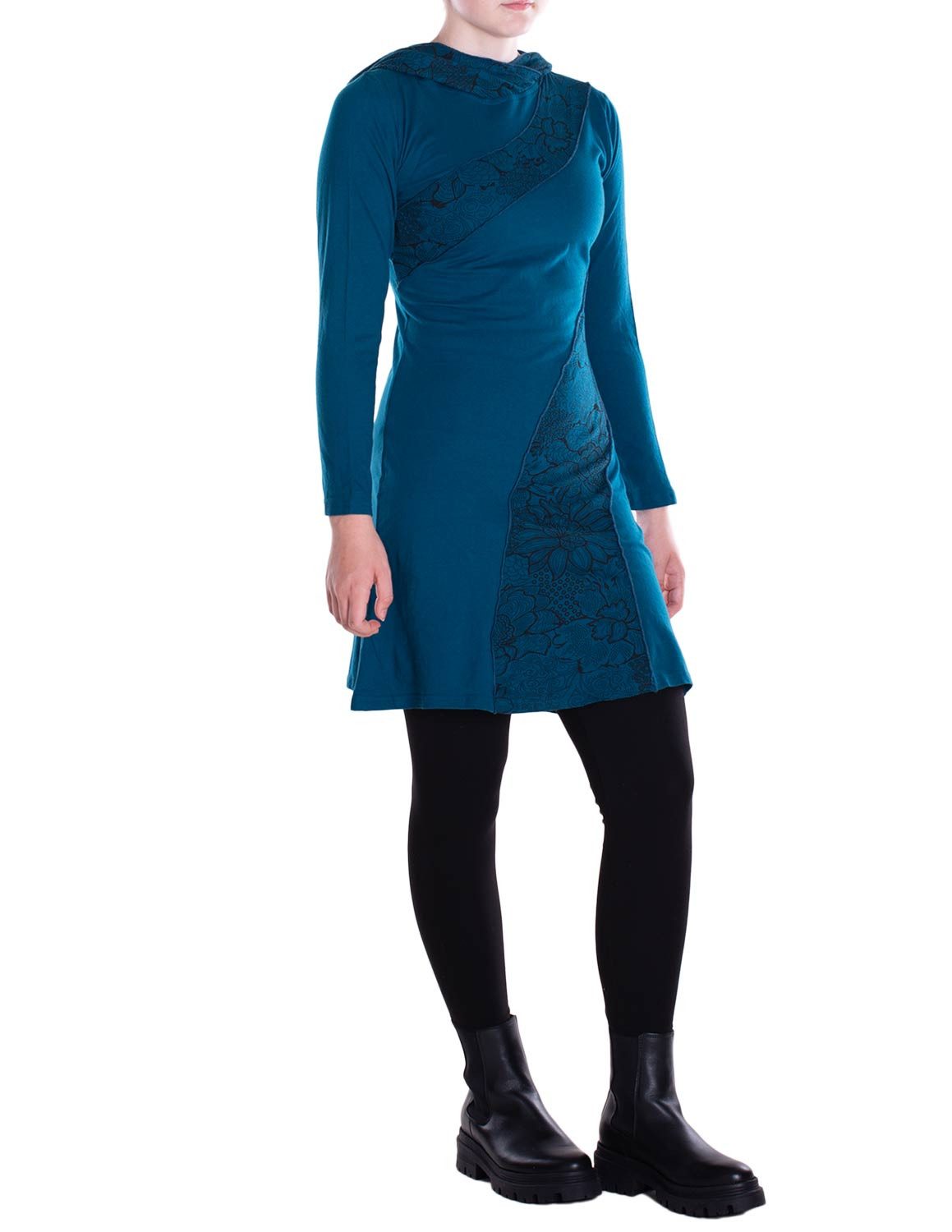 Vishes Tunikakleid Damen Spitzen-Kleid Blumen-kleid Lang-arm günstig online kaufen