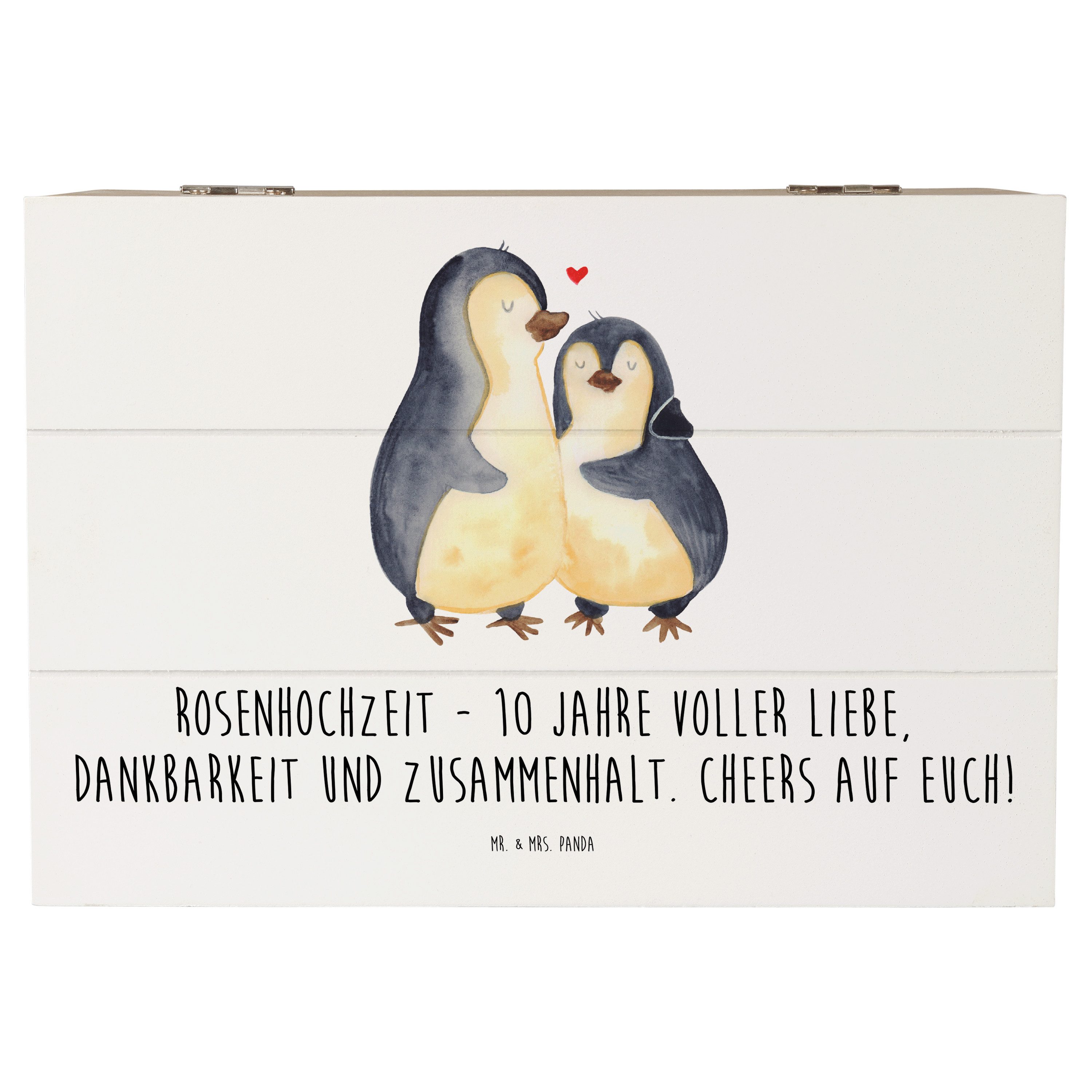 Dekokiste 22 x 15 cm 10. Hochzeitstag Rosenhochzeit - Weiß - Geschenk, zehnter
