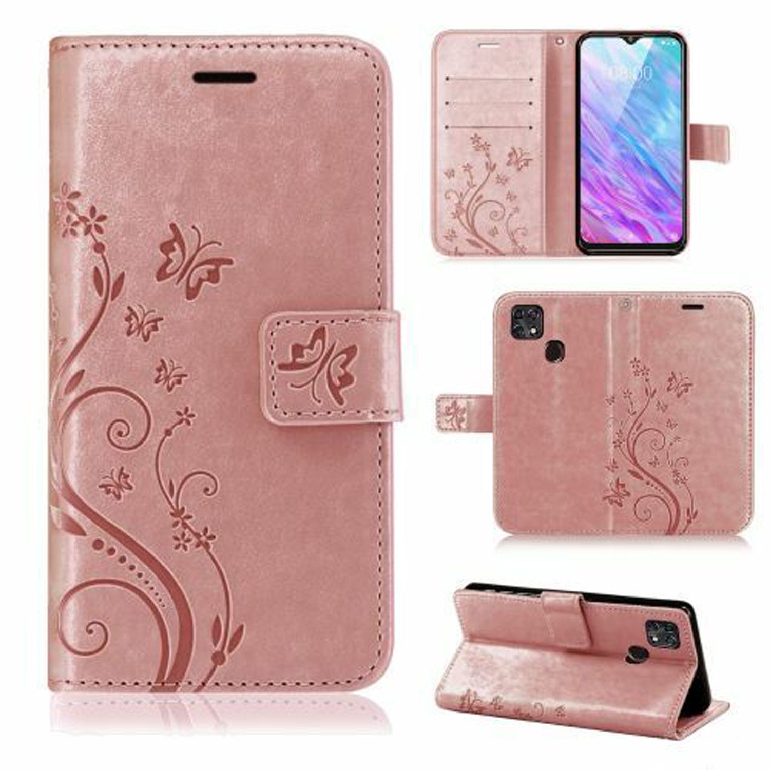 betterfon Handyhülle Handytasche für ZTE Blade 10 Smart Klapphülle Rosegold, Bookstyle-Hülle: Magnetverschluss 3 Kartenfächer & Standfunktion