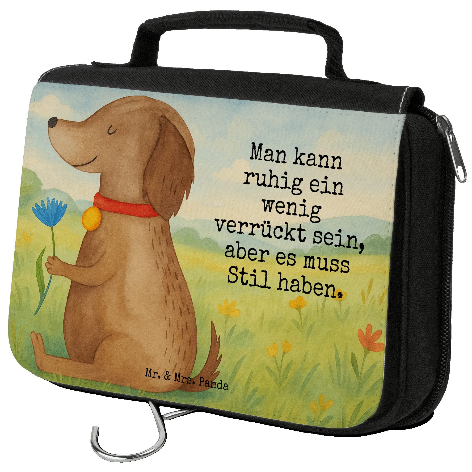 Kulturbeutel Hund Blume Design, Necessaire, Weiß, Stil, kosmetiktäschchen, Haha, S