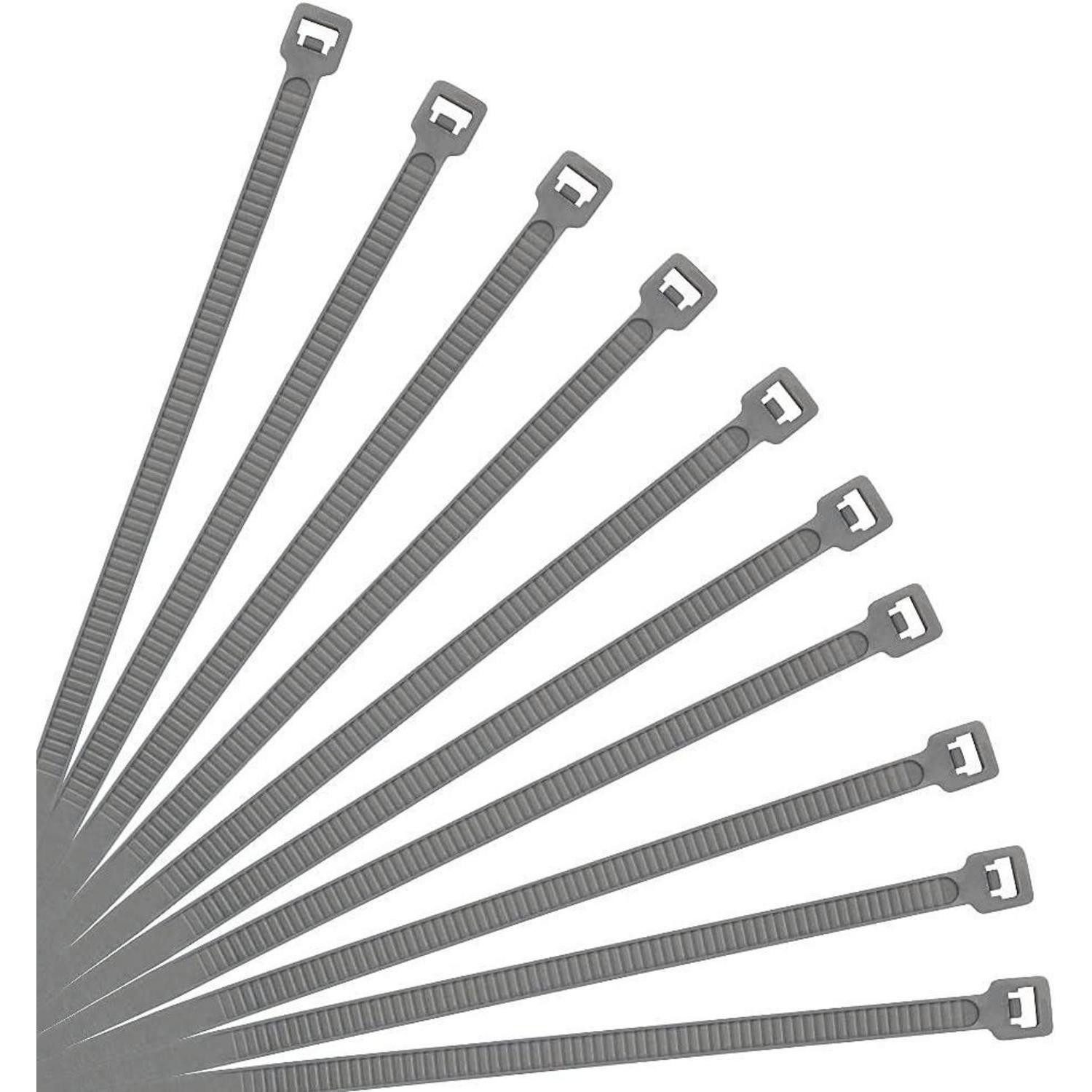 LuxusKollektion Kabelbinder Kabelbinder 500 Stück grau 18,2kg Zugfestigkeit UV 200mm x 3.6mm Grau