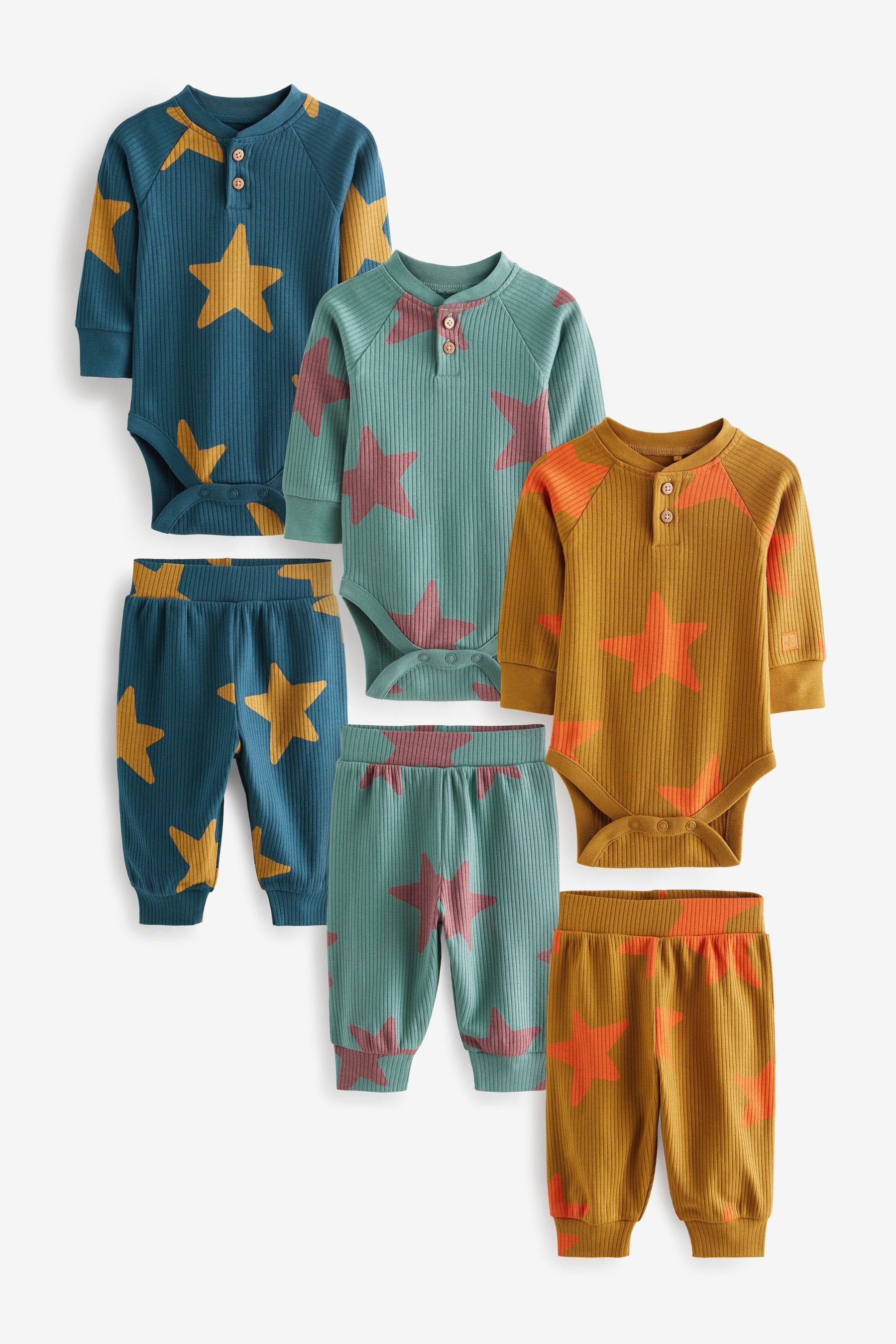 Next Body & Leggings 6-teiliges Leggings (6-tlg) Bodysuits Baby-Set Bright mit Star und