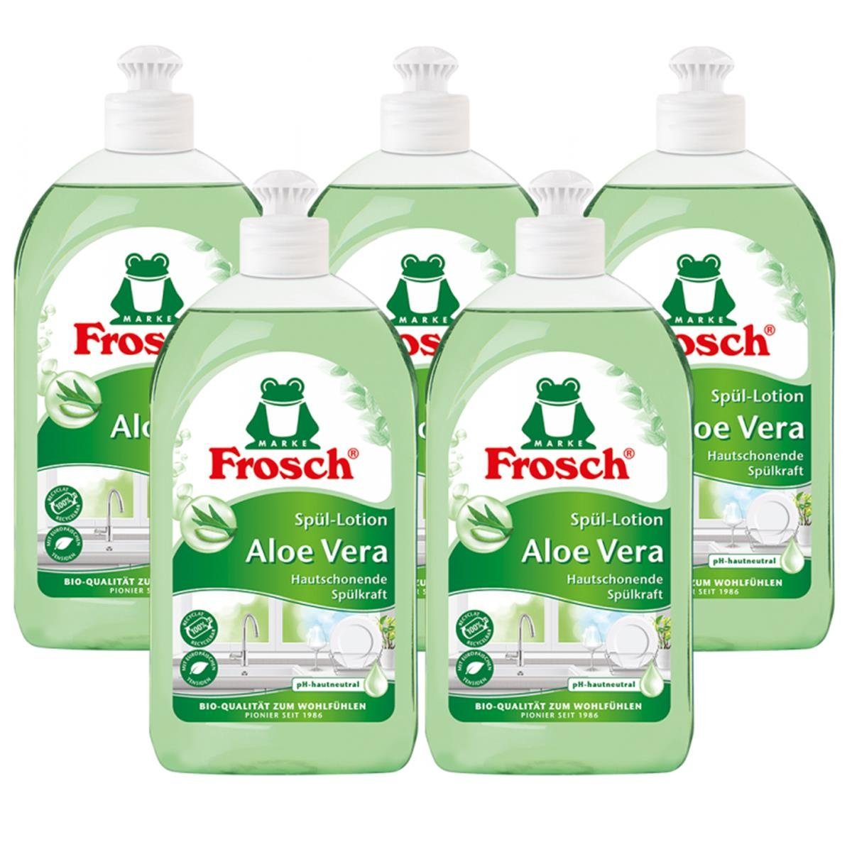 FROSCH 5x Frosch Aloe Geschirrspülmittel Vera Handspül-Lotion 500 ml