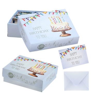 CEPEWA Geschenkbox Geschenkbox Musik 'Happy Birthday to You' 9,5x7x3,5cm weiß bunt Karton