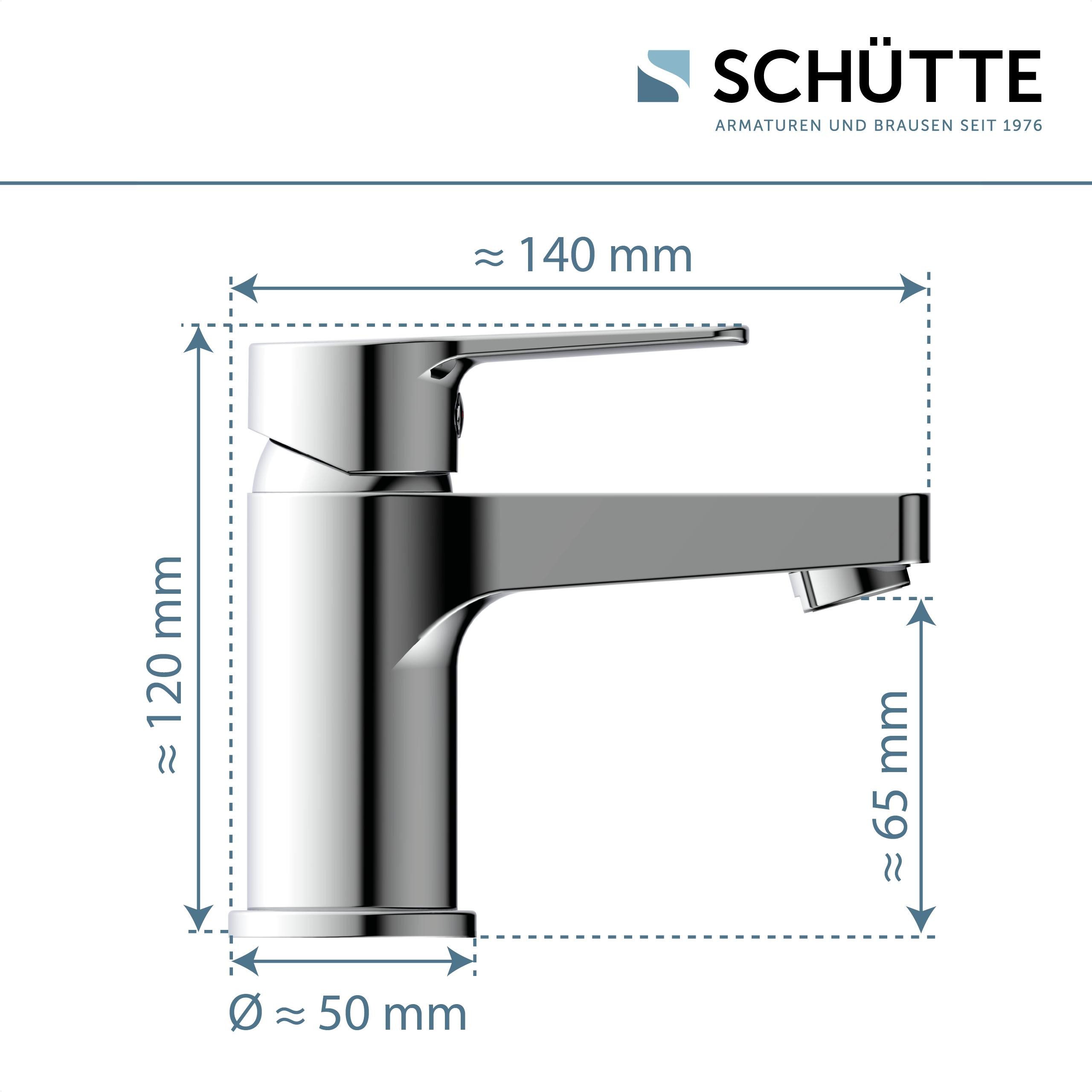 Schütte Waschtischarmatur PADUA chrom Kartusche, Marken-Mischdüse, Flexschläuche, Befestigungssatz – Bild 5 von 5