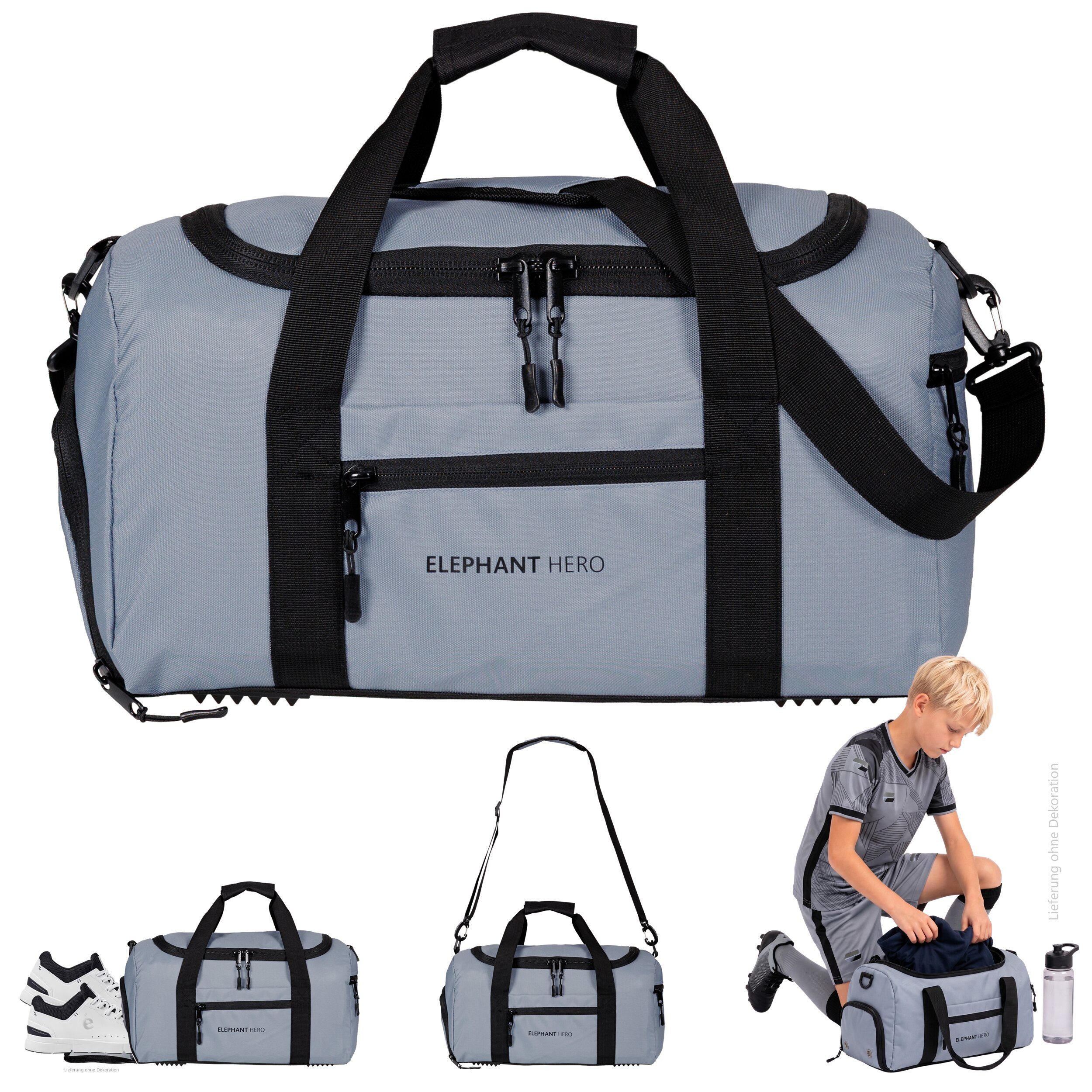 ELEPHANT Schulrucksack Hero Signature Schultasche (Set, 3-tlg., 3 Teile Rucksack Sporttasche Mäppchen Box), Softcase Schulranzen Schulmappe +rsm