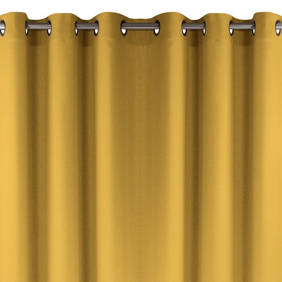 Vorhang Vorhang Carmena mit goldfarbenen Ösen, AmeliaHome, Ösen (1 St),  blickdicht, Ösenvorhang, blickdicht, pflegeleicht, langlebig & elegant