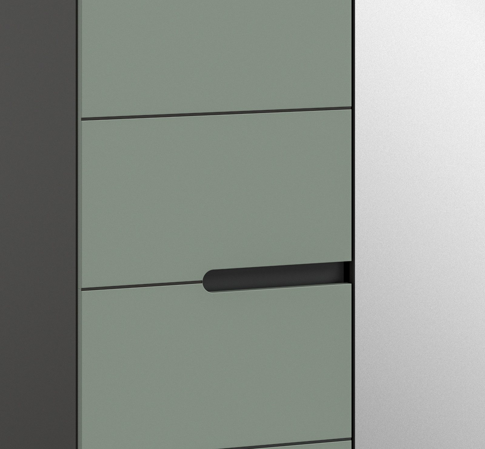 Inn.Furn Garderoben-Set Cooper, (Flurgarderobe in Salbei Grün und Basalt Grau, Set 3-teilig, ca. 160 x 190 cm), mit Soft-Close-Funktion – Bild 4 von 5