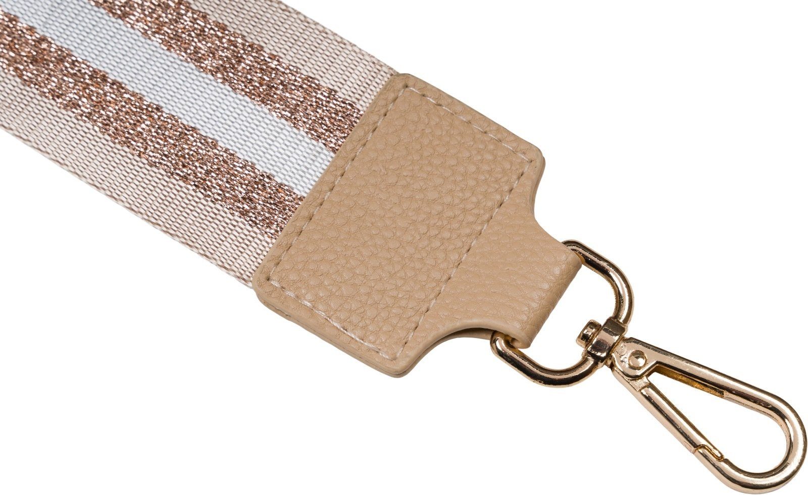 styleBREAKER Schulterriemen Breiter Wechsel Taschengurt Metallic Streifen Muster (1-St)