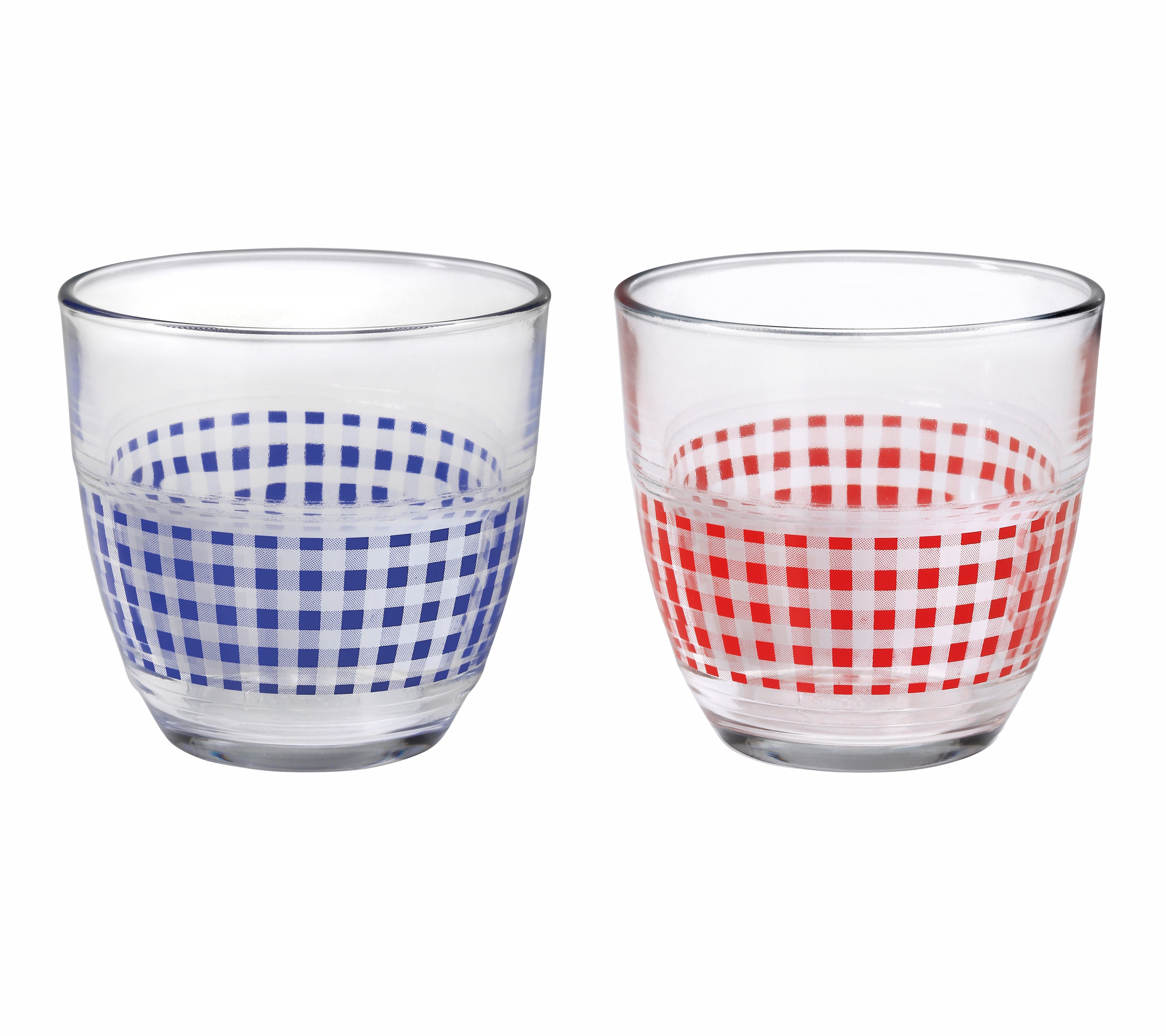 Duralex Tumbler-Glas »Gigogne Vichy«, Glas, Trinkglas Wasserglas Saftglas  220ml Glas blau/rot 2 Stück online kaufen | OTTO