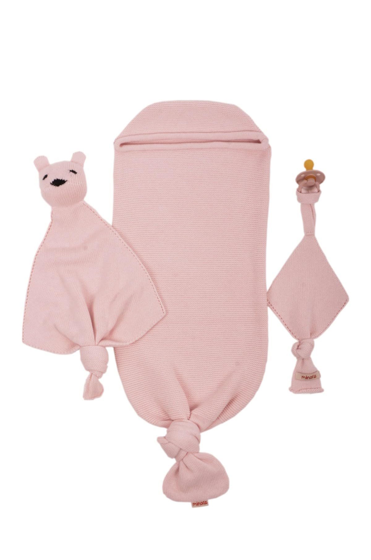 Babydecke Minora Baby Strickwaren Cocoon-Tedy Swaddle Set, 0-8 Monate, Minora