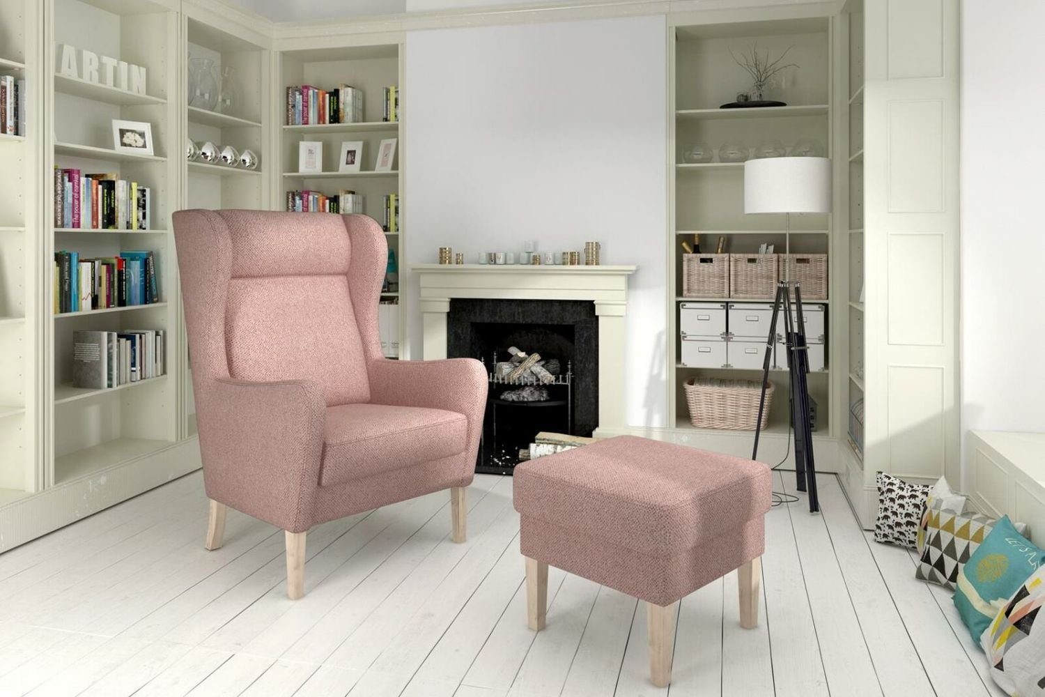 JVmoebel Sessel, Sessel Polster Ess Wohn Zimmer Möbel Küche Sessel Club Stuhl Design Lounge Lehn Rosa