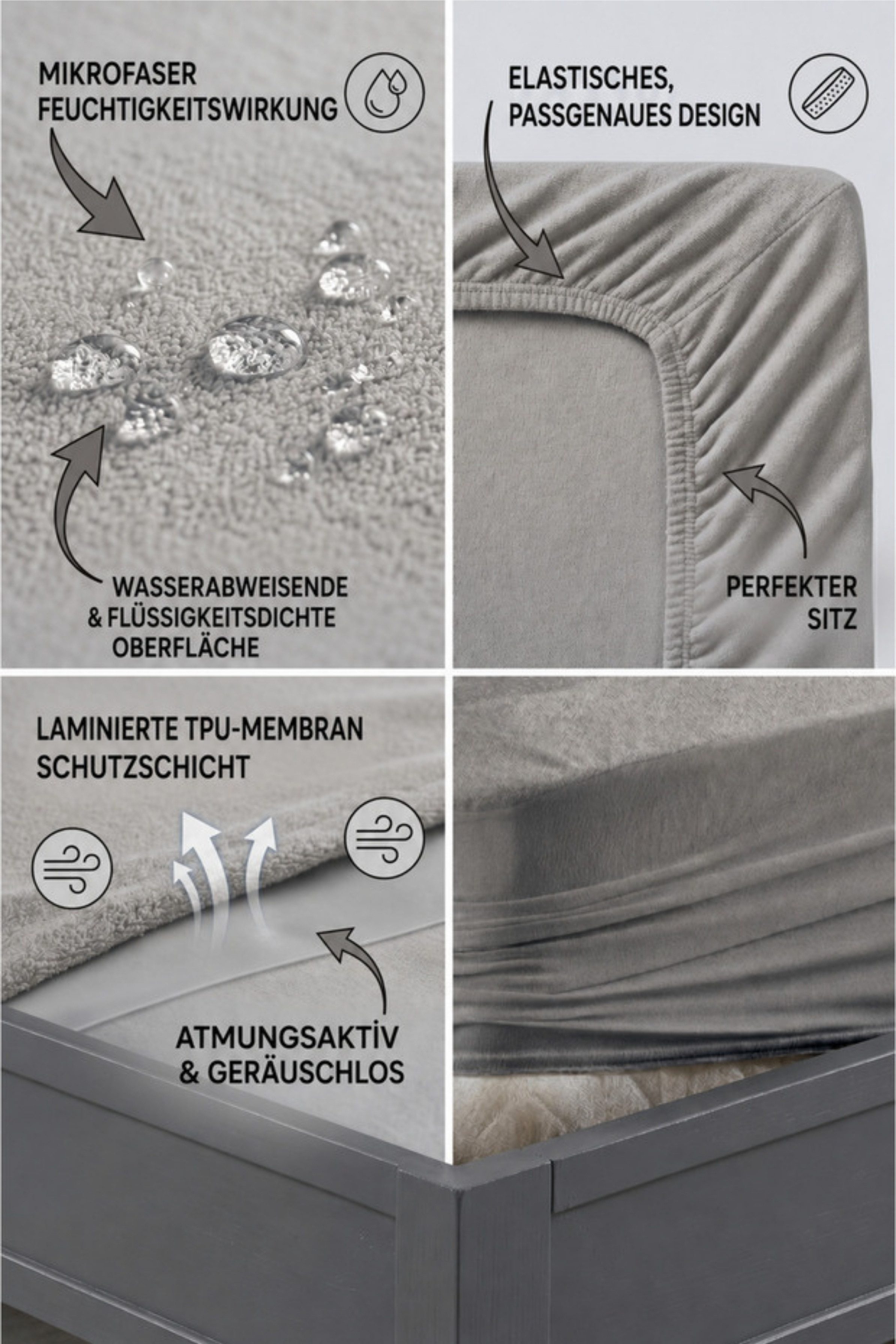 Matratzenschoner Atmungsaktiver Wasserdichter Mikrofaser Matratzenschoner Formeya – Bild 2 von 5