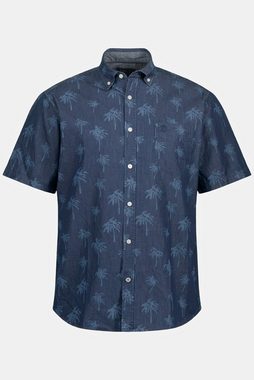 JP1880 Kurzarmhemd Hemd Halbarm floraler Print Buttondown-Kragen