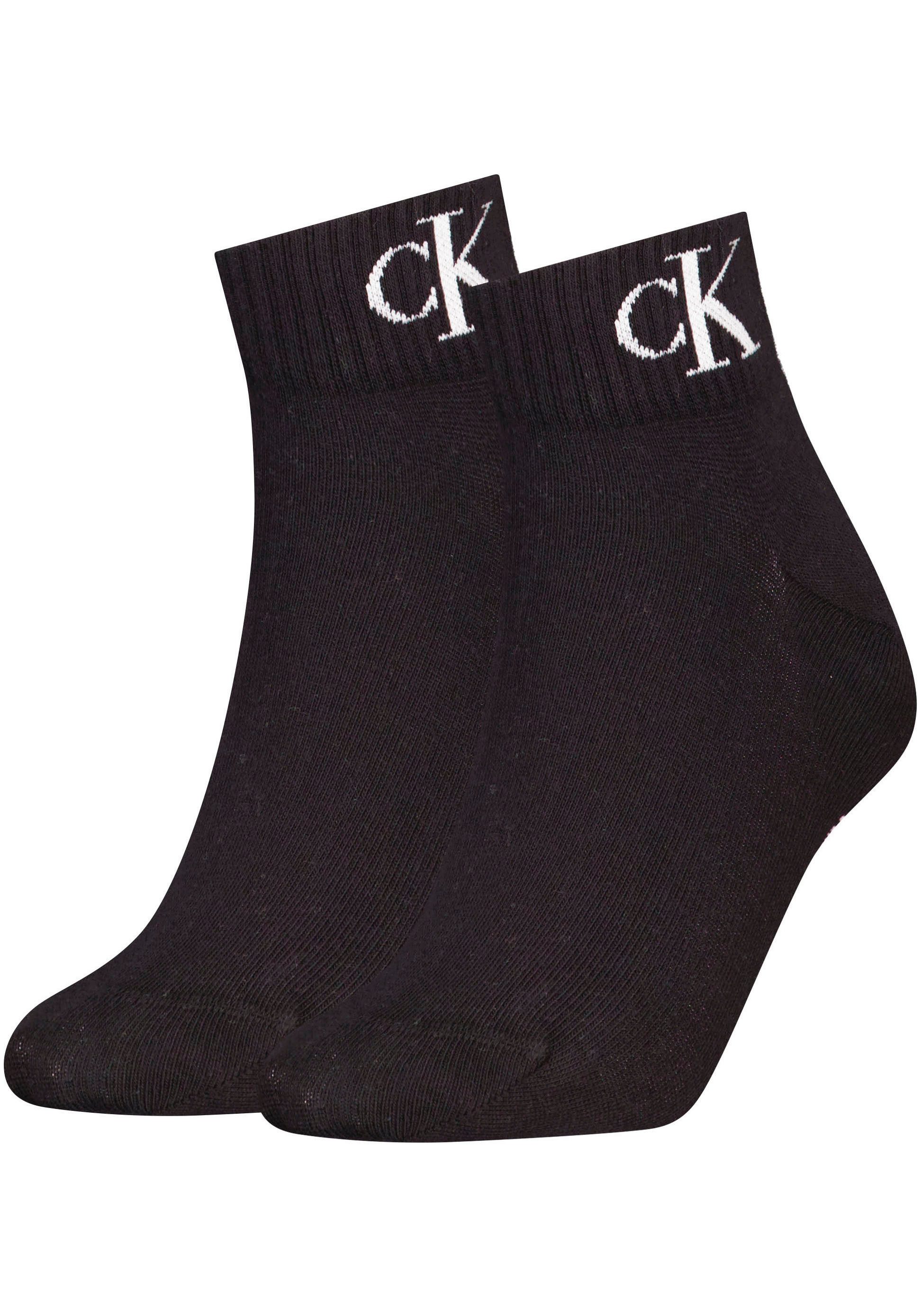 Calvin Klein Jeans Kurzsocken CKJ WOMEN QUARTER MONOGRAM (2-Paar, 2 Paar) m günstig online kaufen