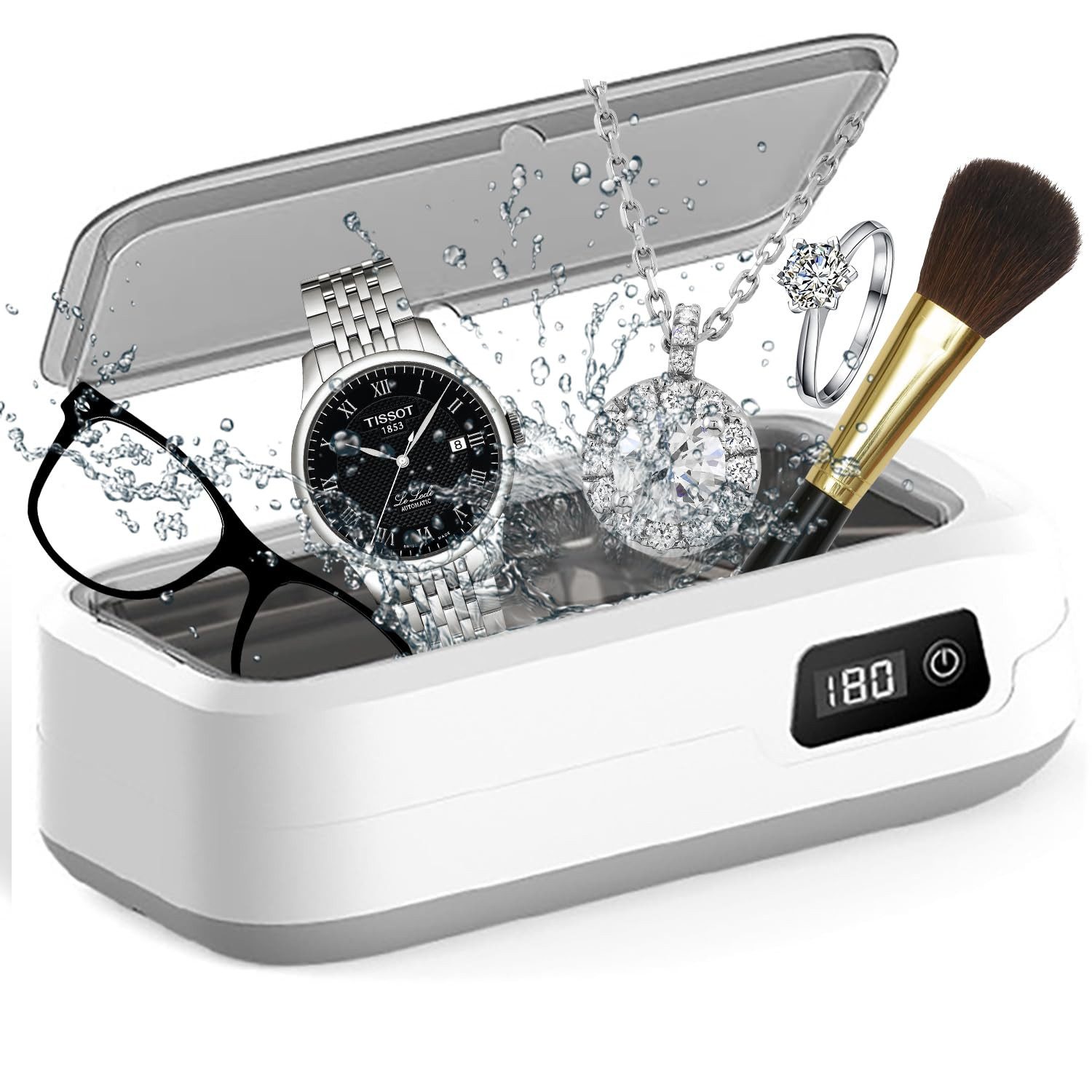 Ophy Ultraschallreiniger Ultraschallreinigungsgerät mit digitalem Timer, 640 ml Kapazität, ideal für Brille, Schmuck & mehr