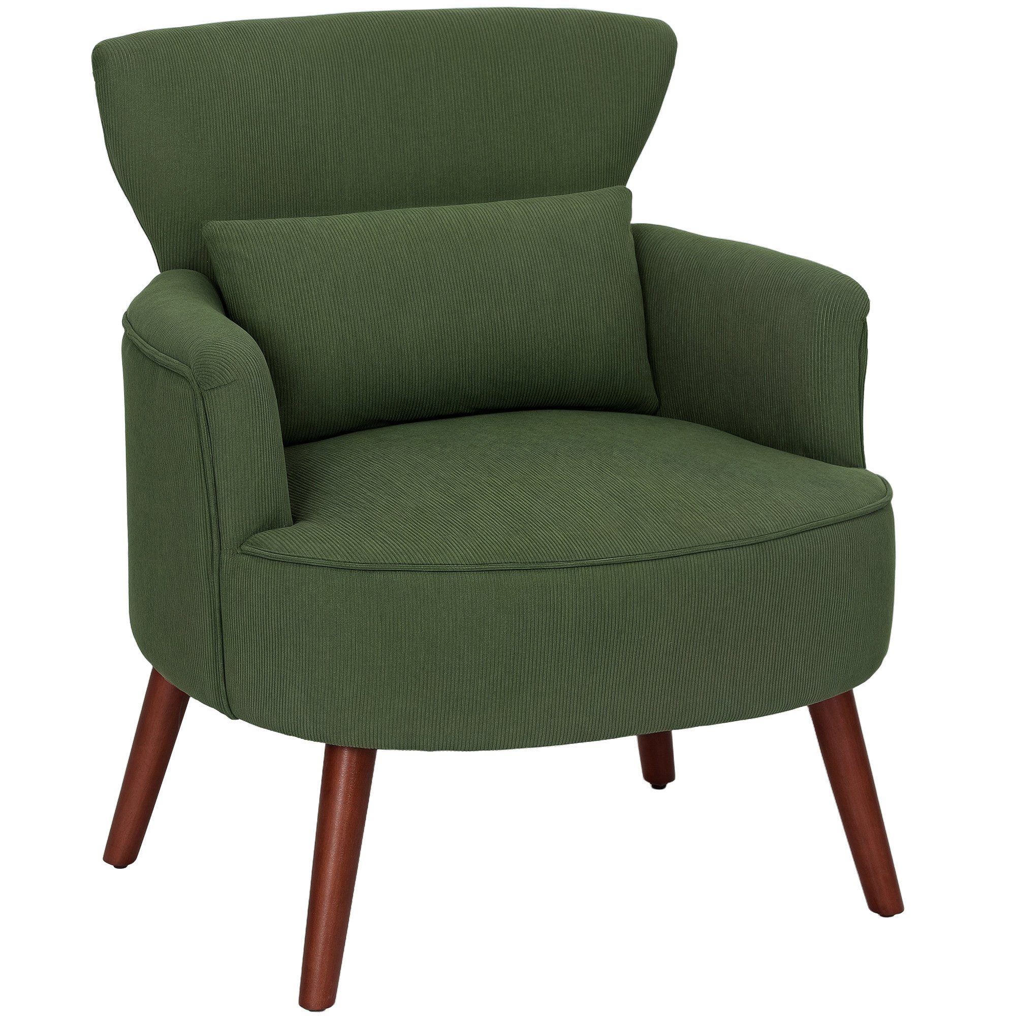 HOMCOM Sessel Loungesessel mit Armlehnen (Relaxsessel, 1-St., Polstersessel), für Wohnzimmer, Schlafzimmer, Grün