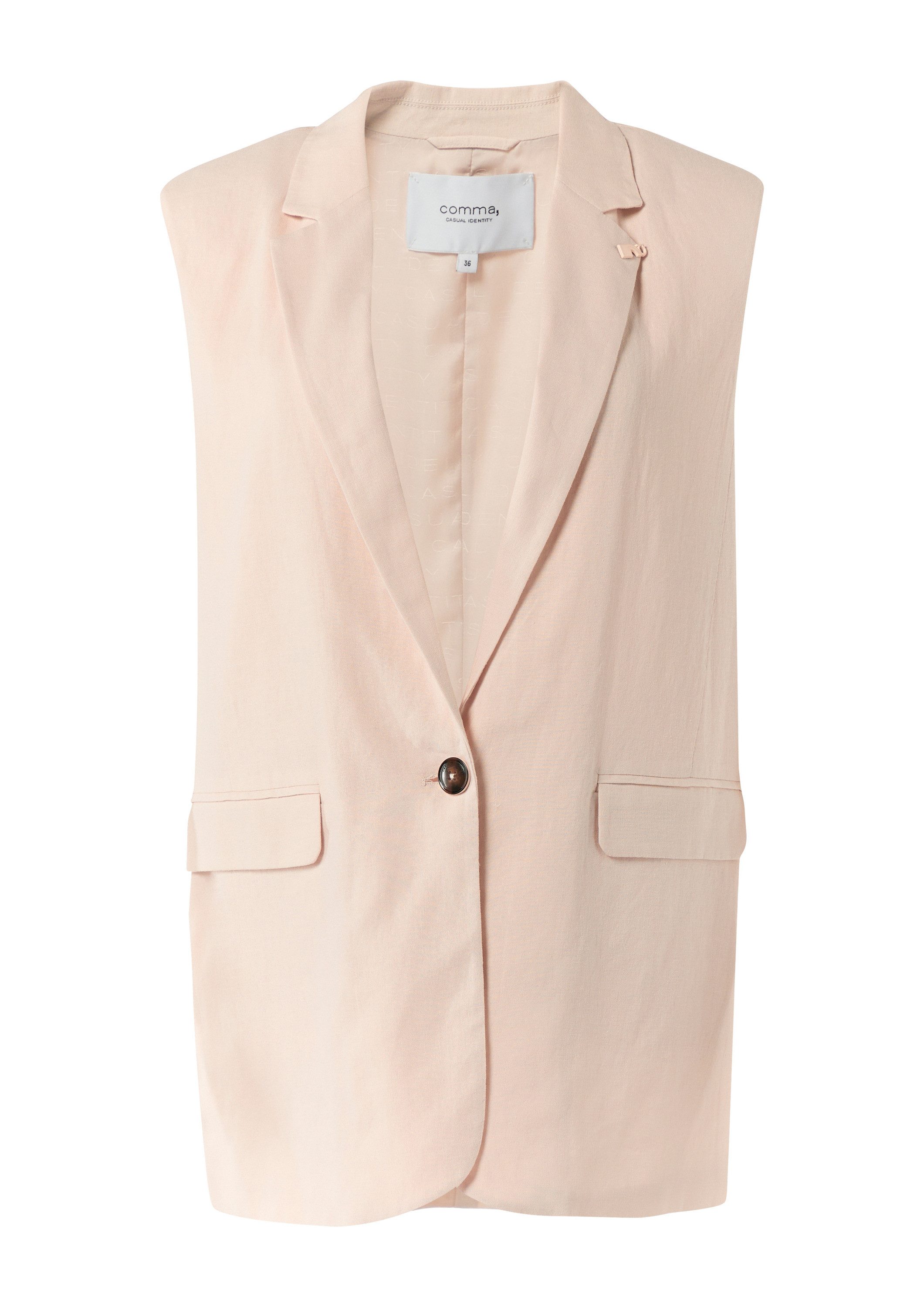 comma Funktionsweste Indoor-Weste Ärmelloser Blazer aus Leinenmix im Loose günstig online kaufen