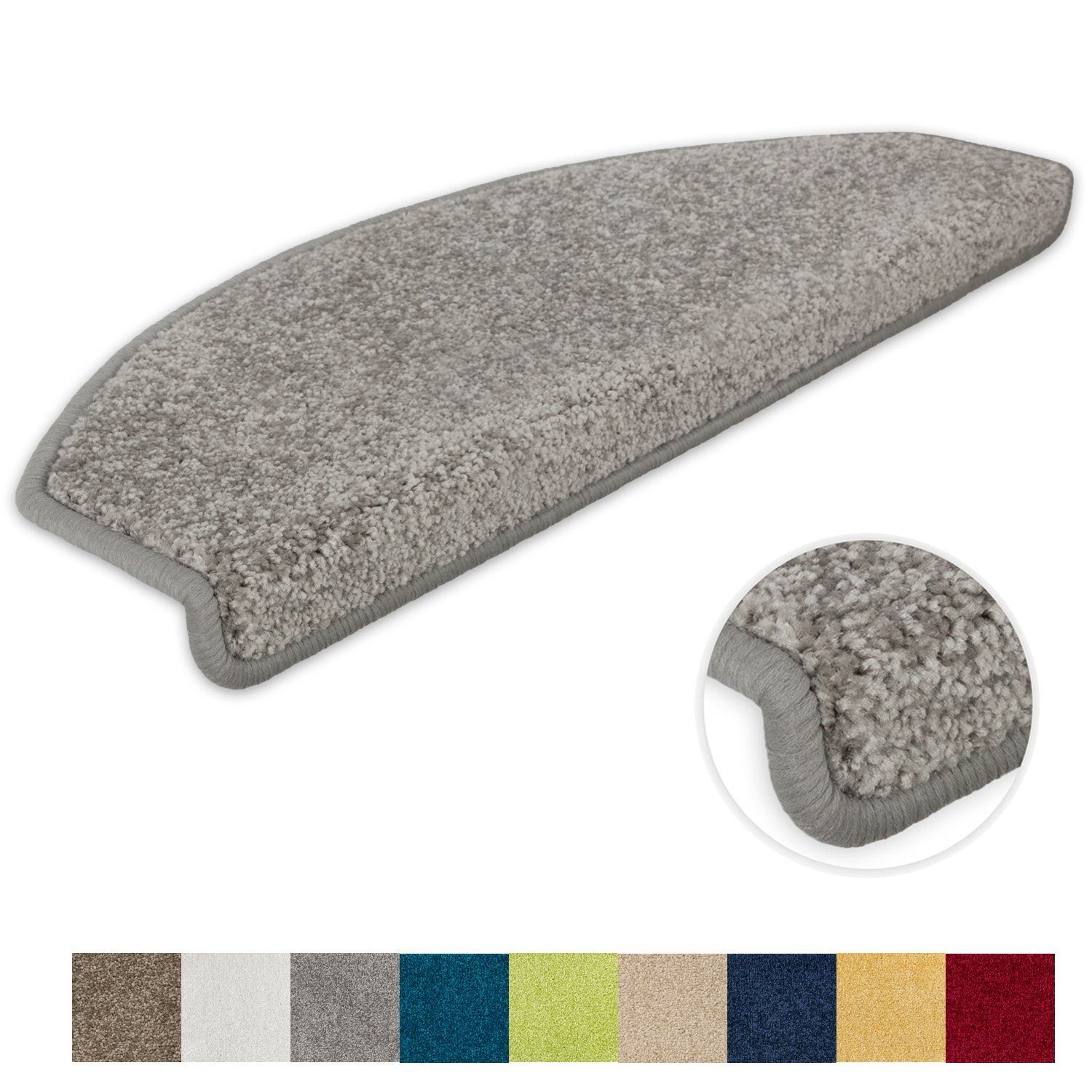 Metzker® Stufenmatte Stufenmatten Pegasus Halbrund Einzeln und SparSet´s, halbrund, Höhe: 8 mm, 15 Stück im Set - Hellgrau – Bild 4 von 5