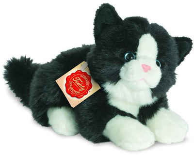 Teddy Hermann® Kuscheltier »Katze liegend schwarz/weiß, 20 cm«, zum Teil aus recyceltem Material