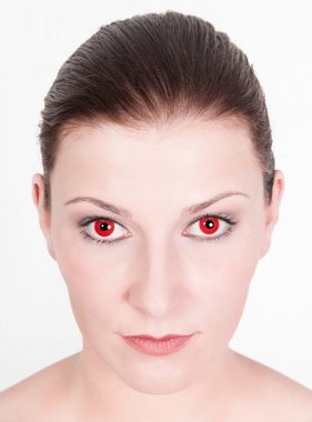 Metamorph Motivlinsen Rot mit Dioptrien, Eine farbige Kontaktlinse mit Stärke