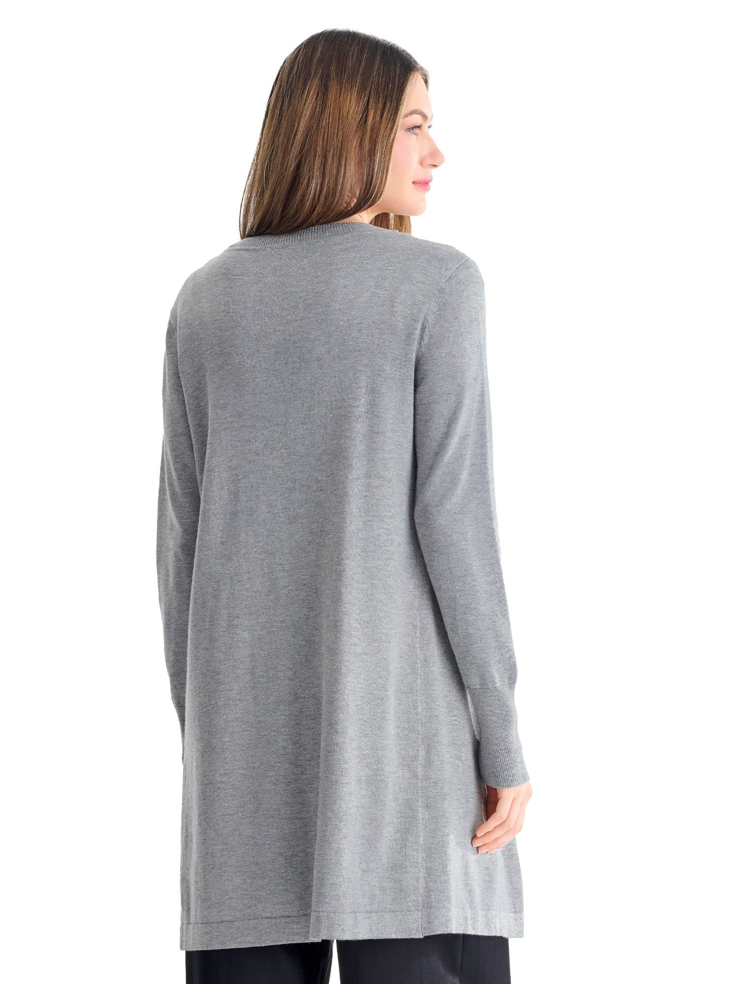 Lisca Strickjacke Strickjacke langarm - lang - 87 cm Fancy (Stück, 1-tlg) hoher Viskose-Anteil, lange Schnittform
