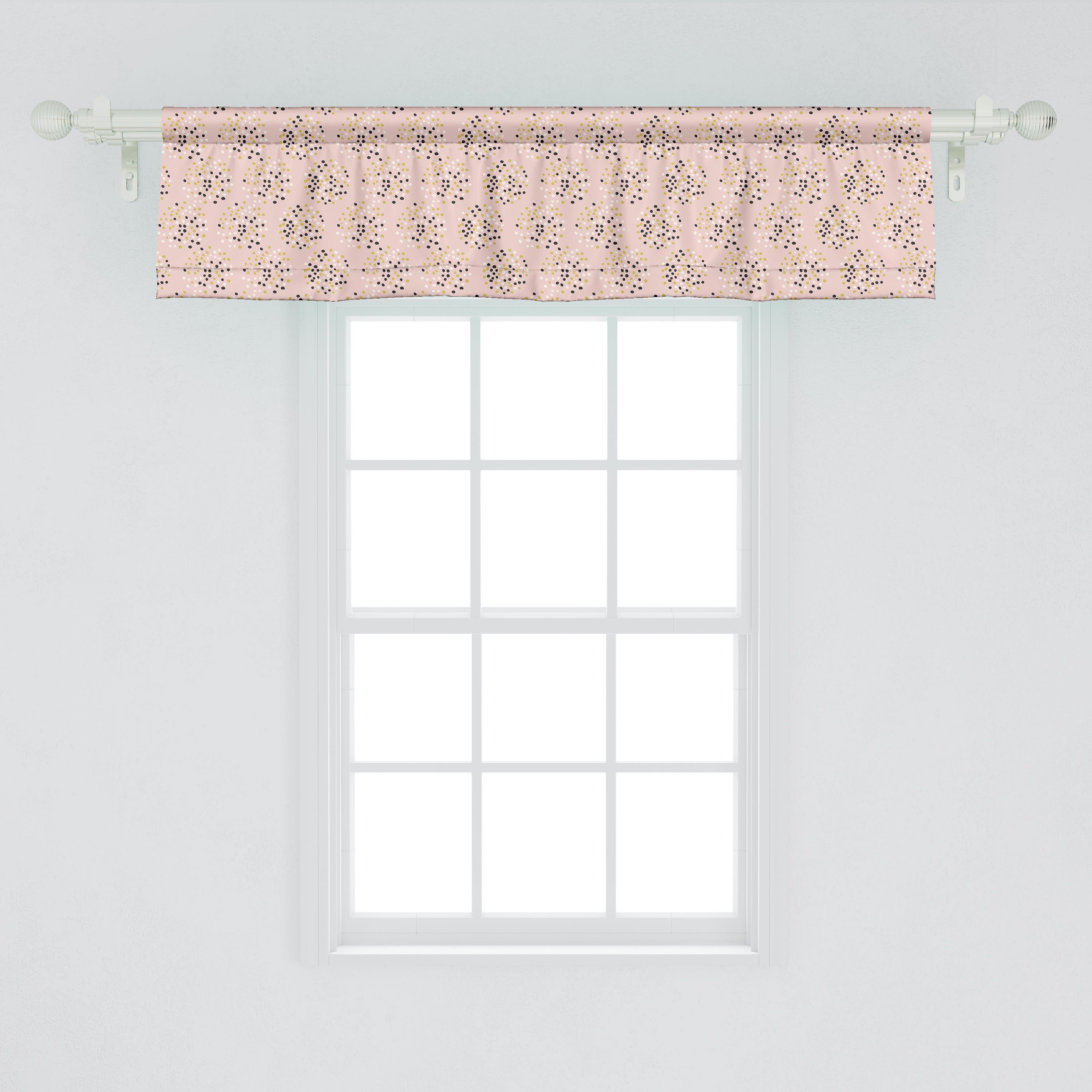 Scheibengardine Vorhang Volant Microfaser, Küche für Pattern Dekor Abstrakt Abakuhaus, mit Botanische Stangentasche, Schlafzimmer Spots