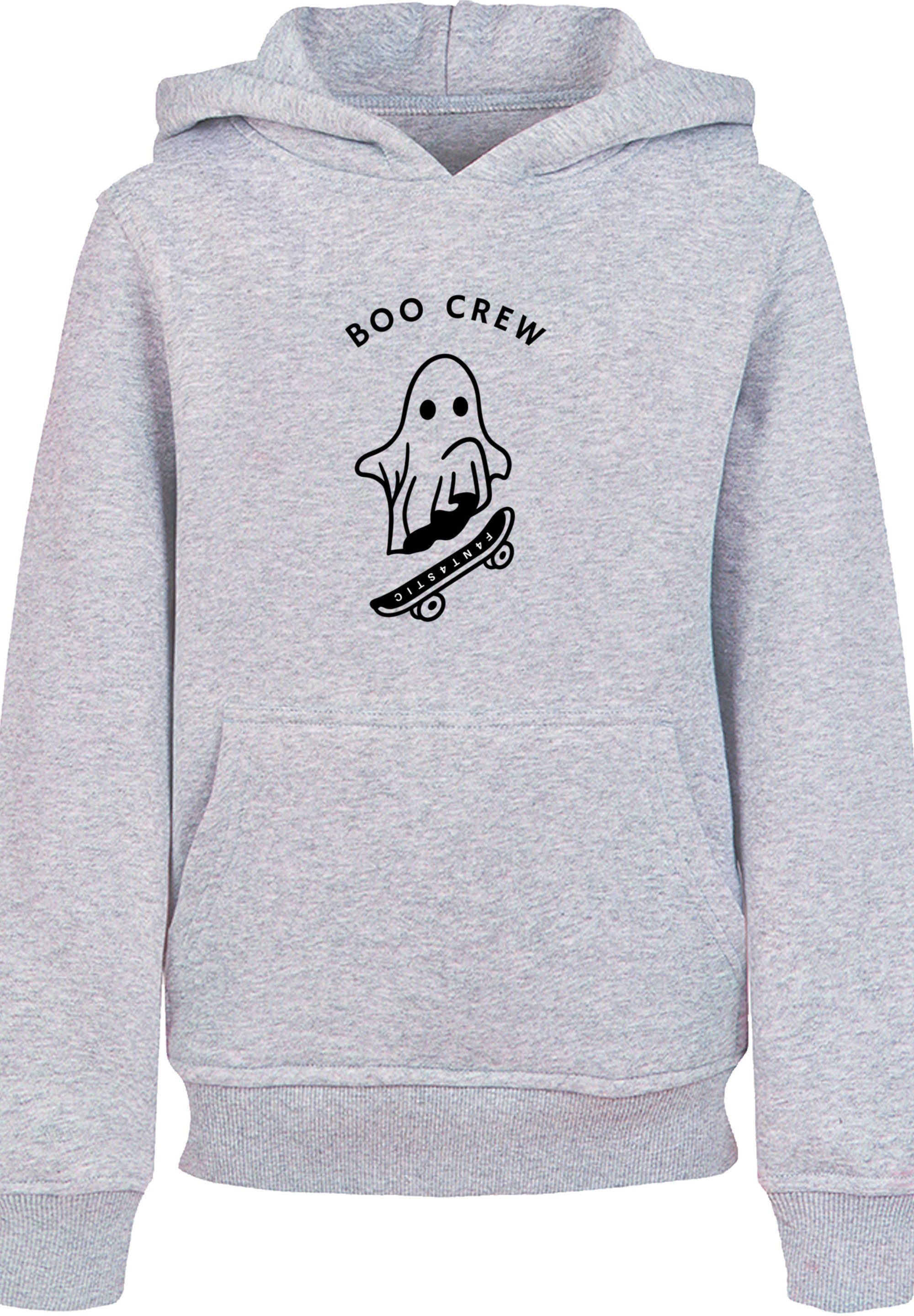 Hoodie Boo und an Saum Ärmeln Halloween Print, Crew Klassische Rippbündchen F4NT4STIC