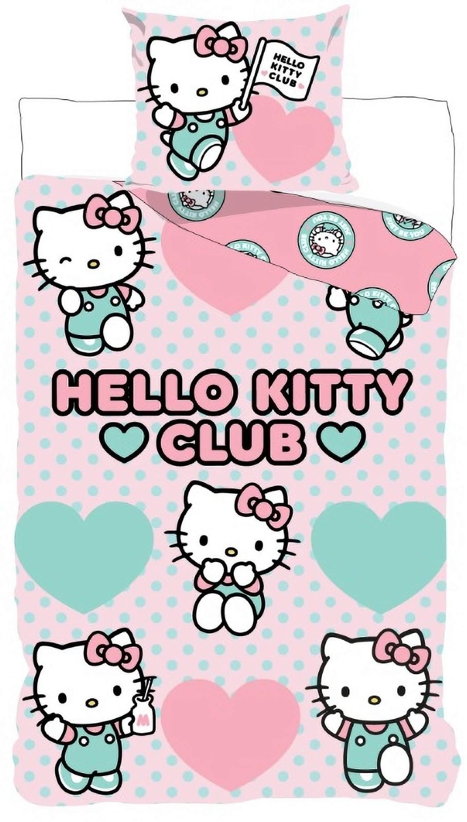 BrandMac Bettwäsche Hello Kitty - 2 x Wende-Bettwäsche-Set im Doppelpack, 135x200 & 80x80, Baumwolle, 100% Baumwolle – Bild 4 von 5