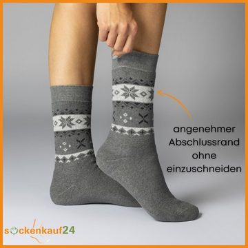 sockenkauf24 Thermosocken 6 oder 12 Paar Damen Wintersocken D27 kuschlig warm (6-Paar, 39-42) mit Innenfrottee - 11827