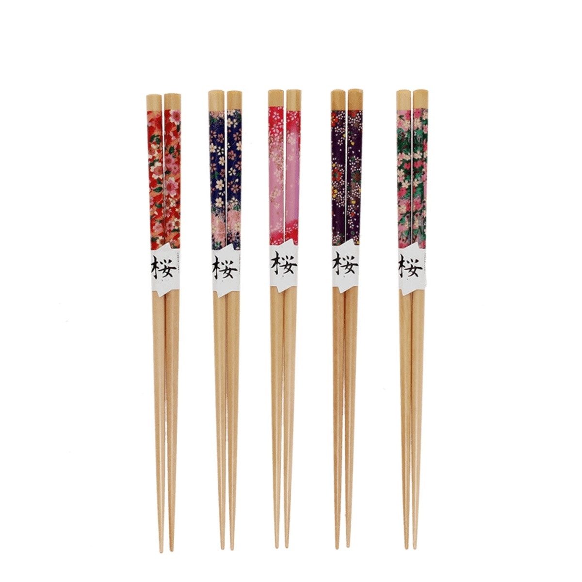Rex London Essstäbchen aus Holz 5 Paar Asiastäbchen 22cm Sushi – Bild 2 von 2
