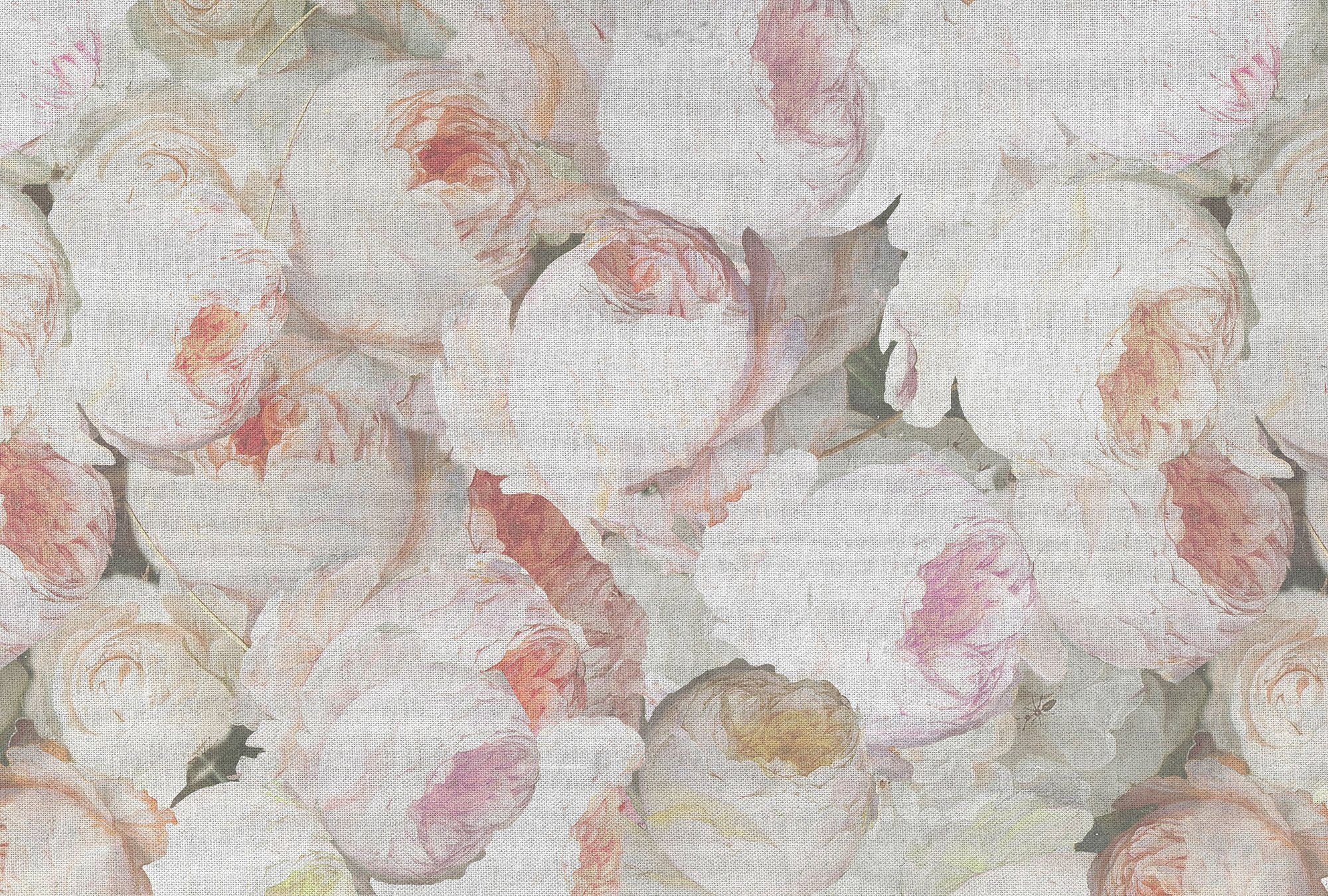 Wand, St), weiß/rosa/beige Flowers Atelier floral, Vlies, 47 Schräge, Paper Fototapete glatt, Architects Decke (4 1,