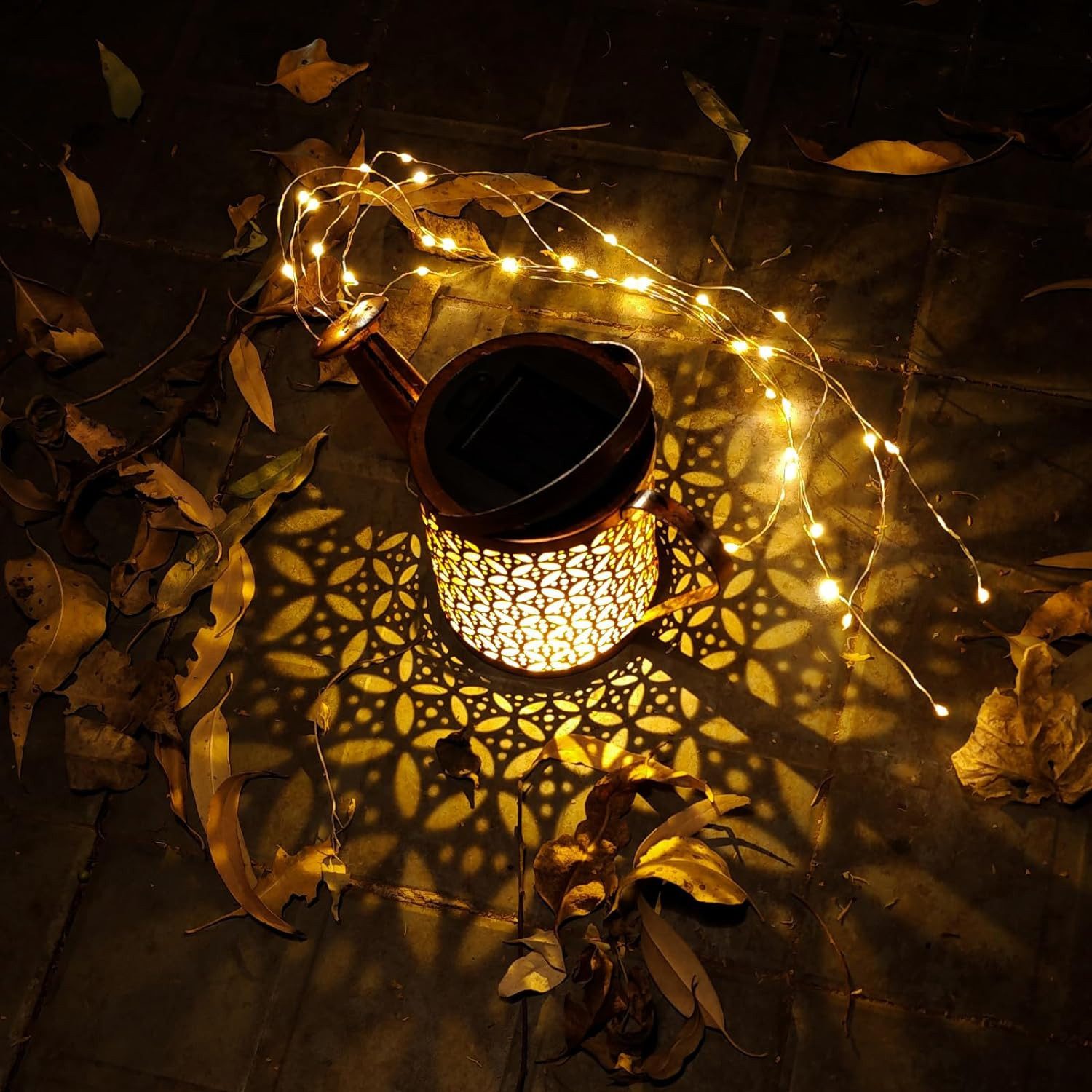 Rhein Beleuchtung LED Außen-Stehlampe LED Solar Sprinkler Lichterketten Gartenlampe, SolarLEDCampingLichter, Wasserdichte Außenbeleuchtung