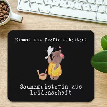 Mr. & Mrs. Panda Mauspad Saunameisterin Leidenschaft - Schwarz - Geschenk, Büroausstattung, PC (1-St), Rutschfest
