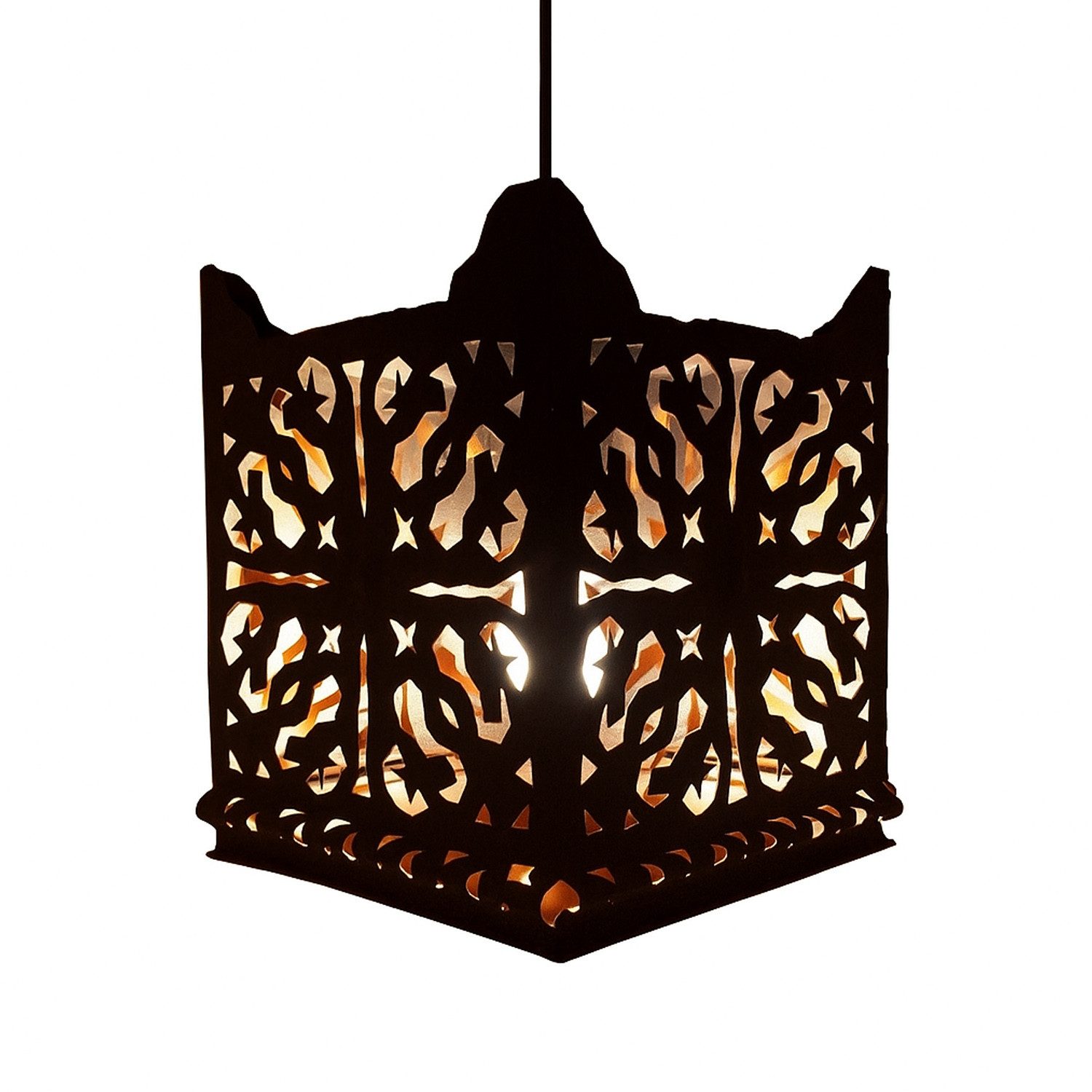 Marrakesch Orient & Mediterran Interior Pendelleuchte Deckenlampe Randa Schwarz 30cm, Marokkanische Metalllampe, Handarbeit
