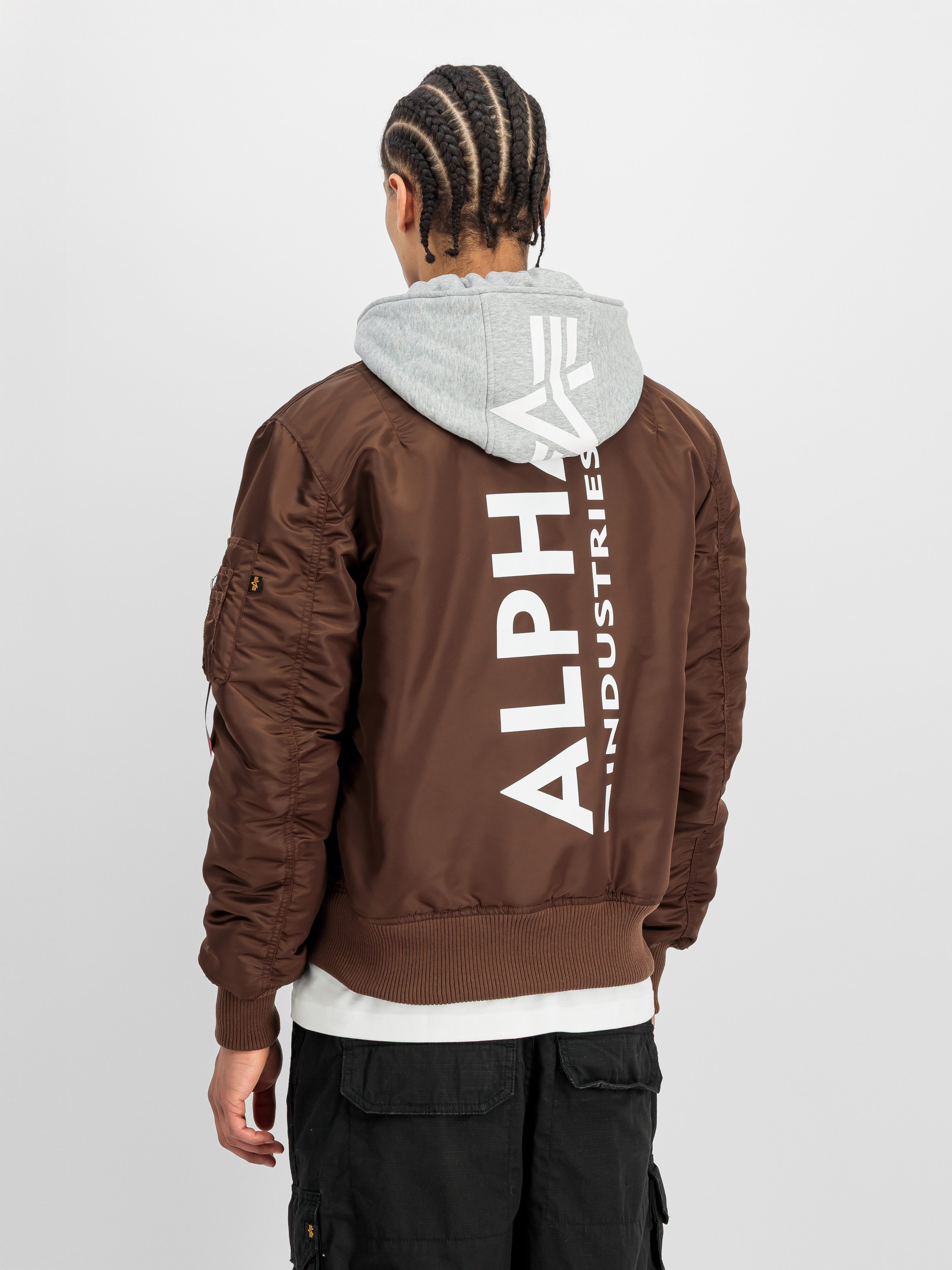 Alpha Industries Bomberjacke MA-1 ZH Back Print Kunstfaser, slim fit